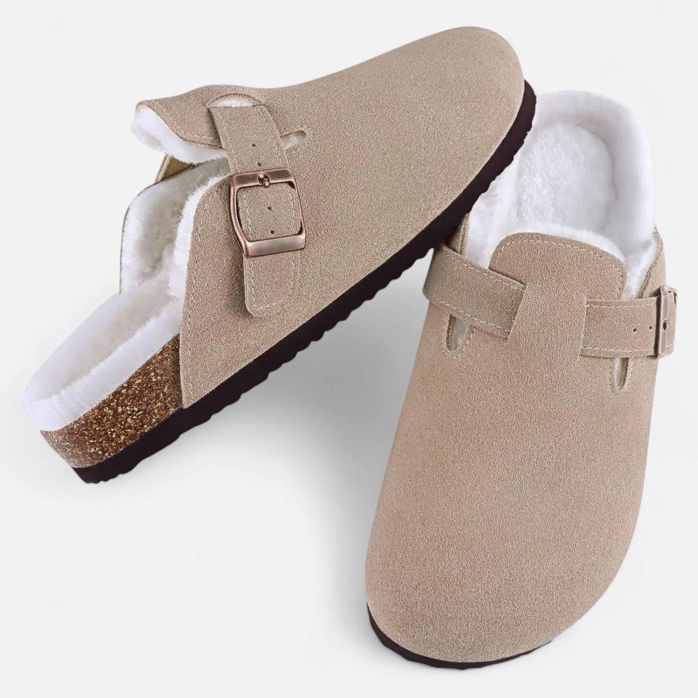Maison Dresson | Unisex Fur-Lined Cork Clogs