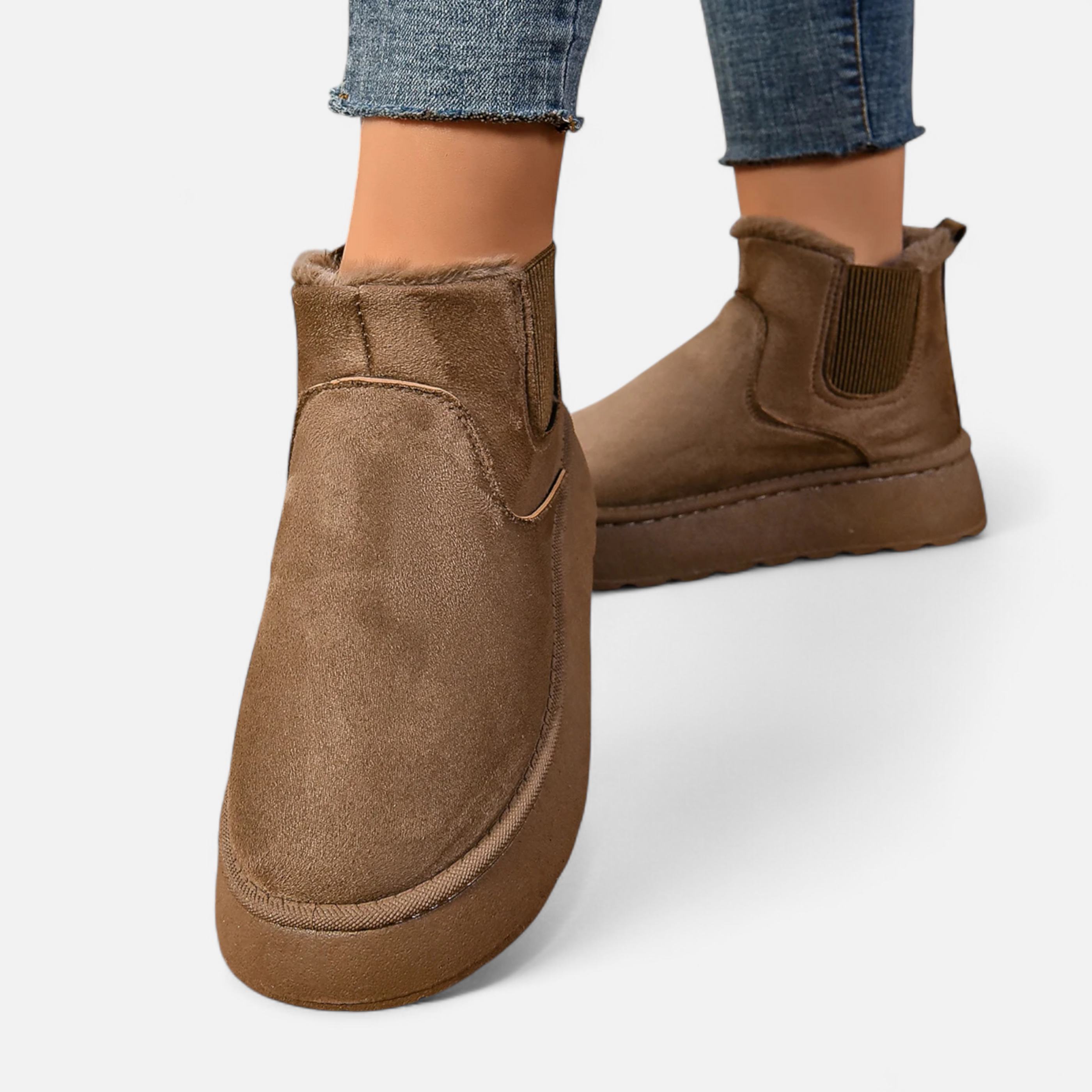 Maison Dresson | Women’s Short Plush Platform Ankle Boots