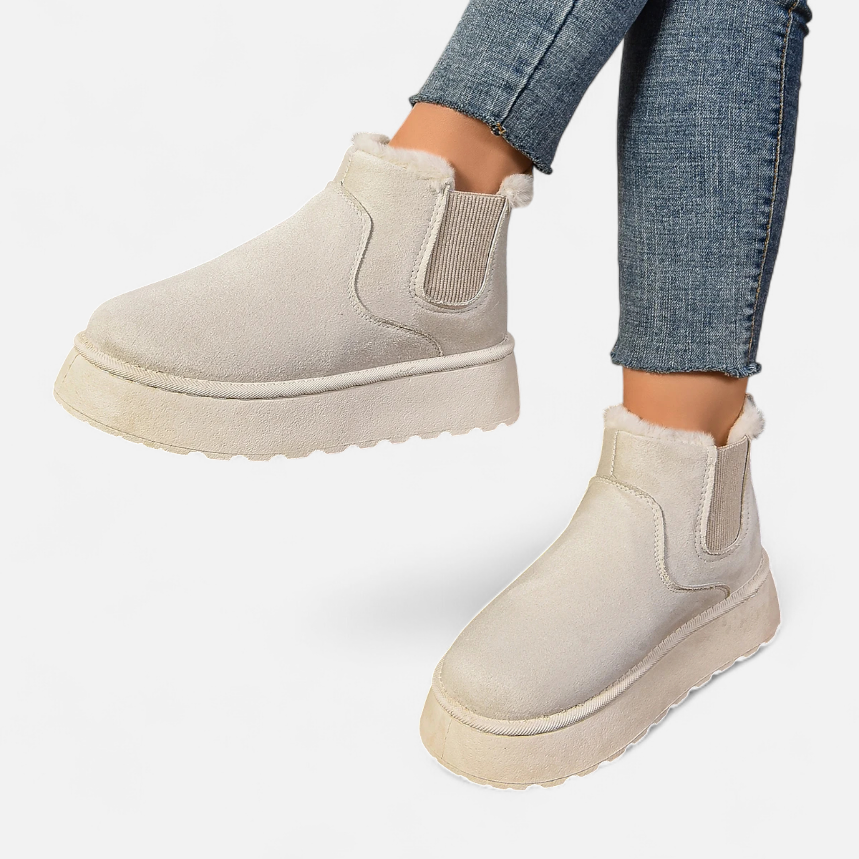 Maison Dresson | Women’s Short Plush Platform Ankle Boots