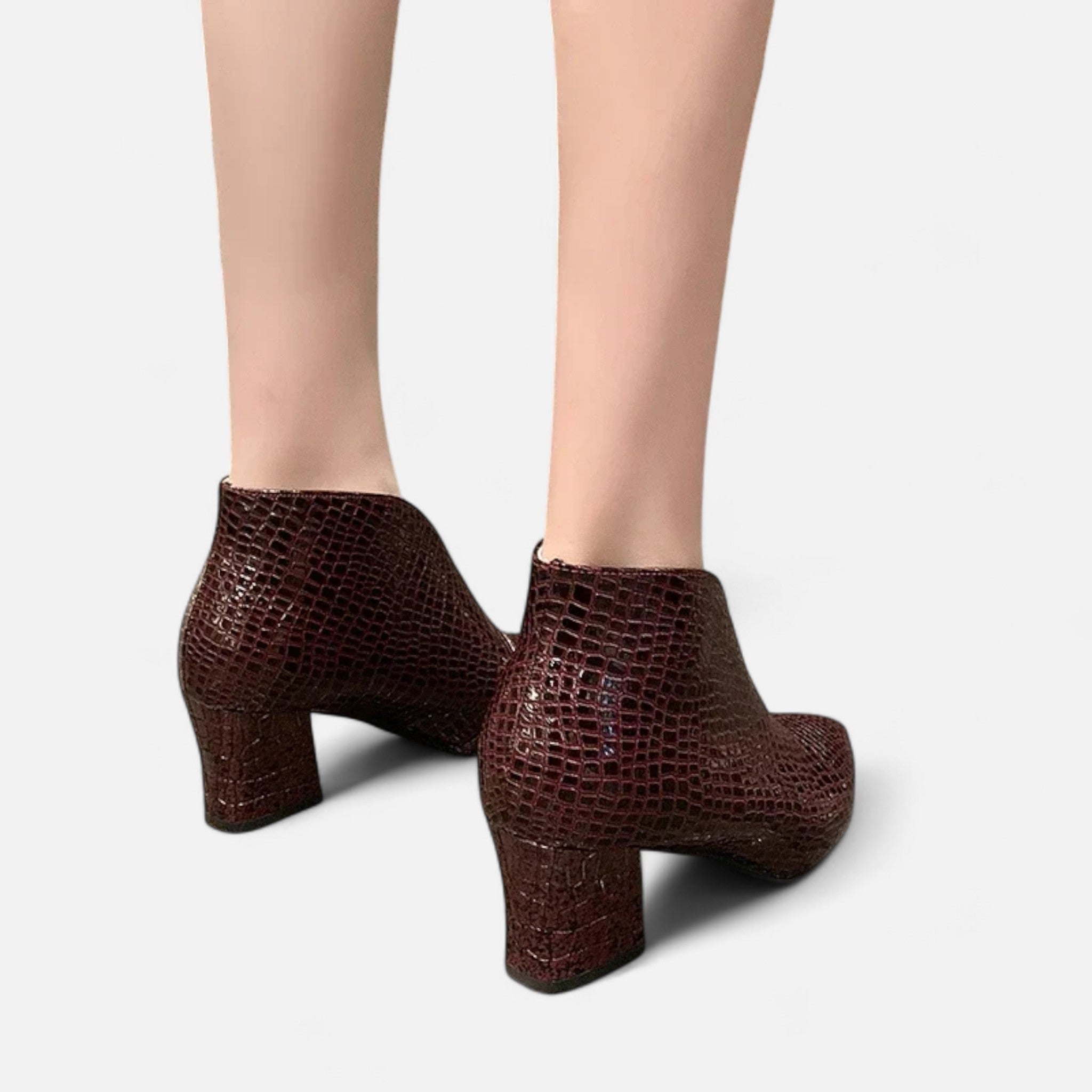 Maison Dresson | Women’s Patent Leather V-Cut Ankle Boots