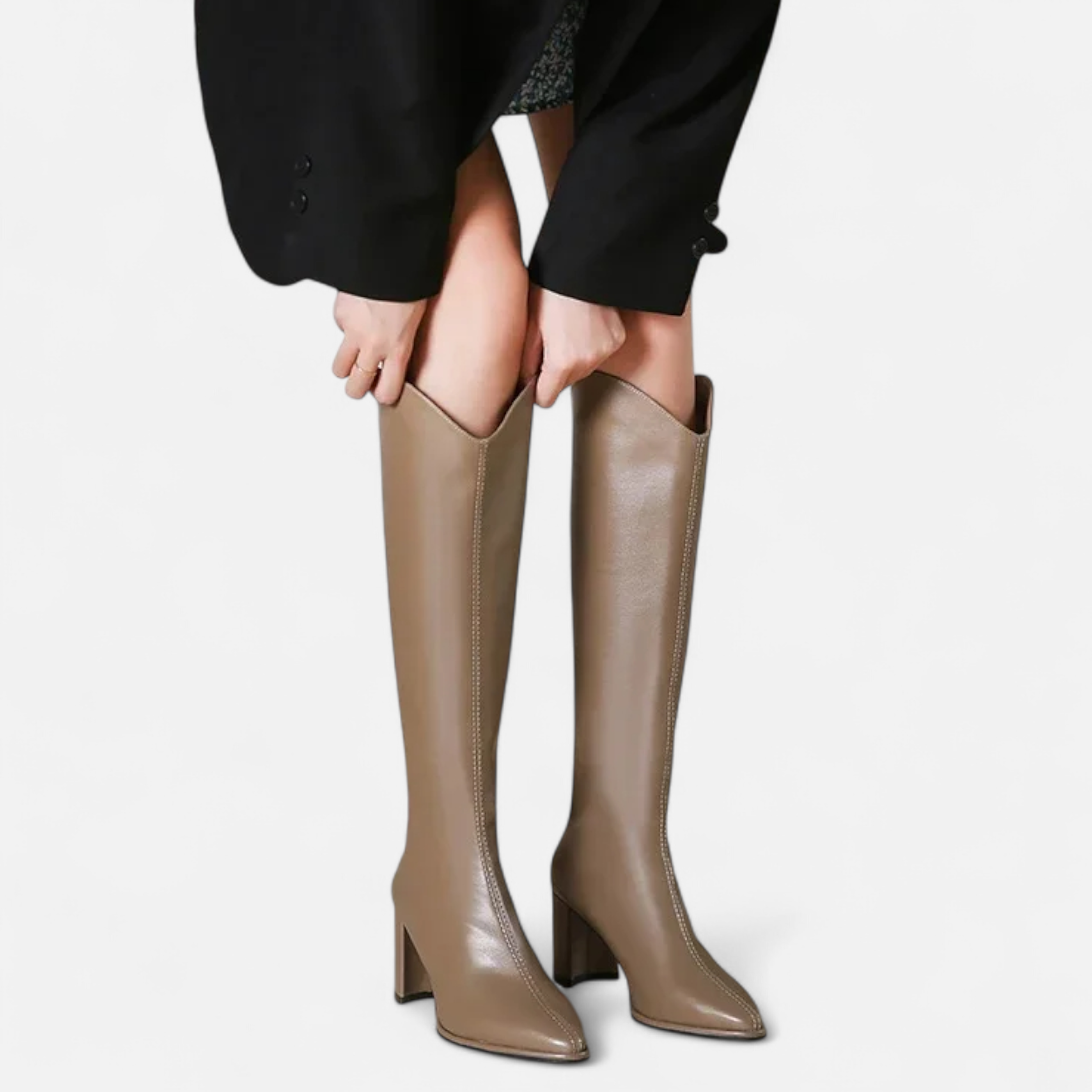 Maison Dresson | Women’s Knee-High Zip Heeled Boots