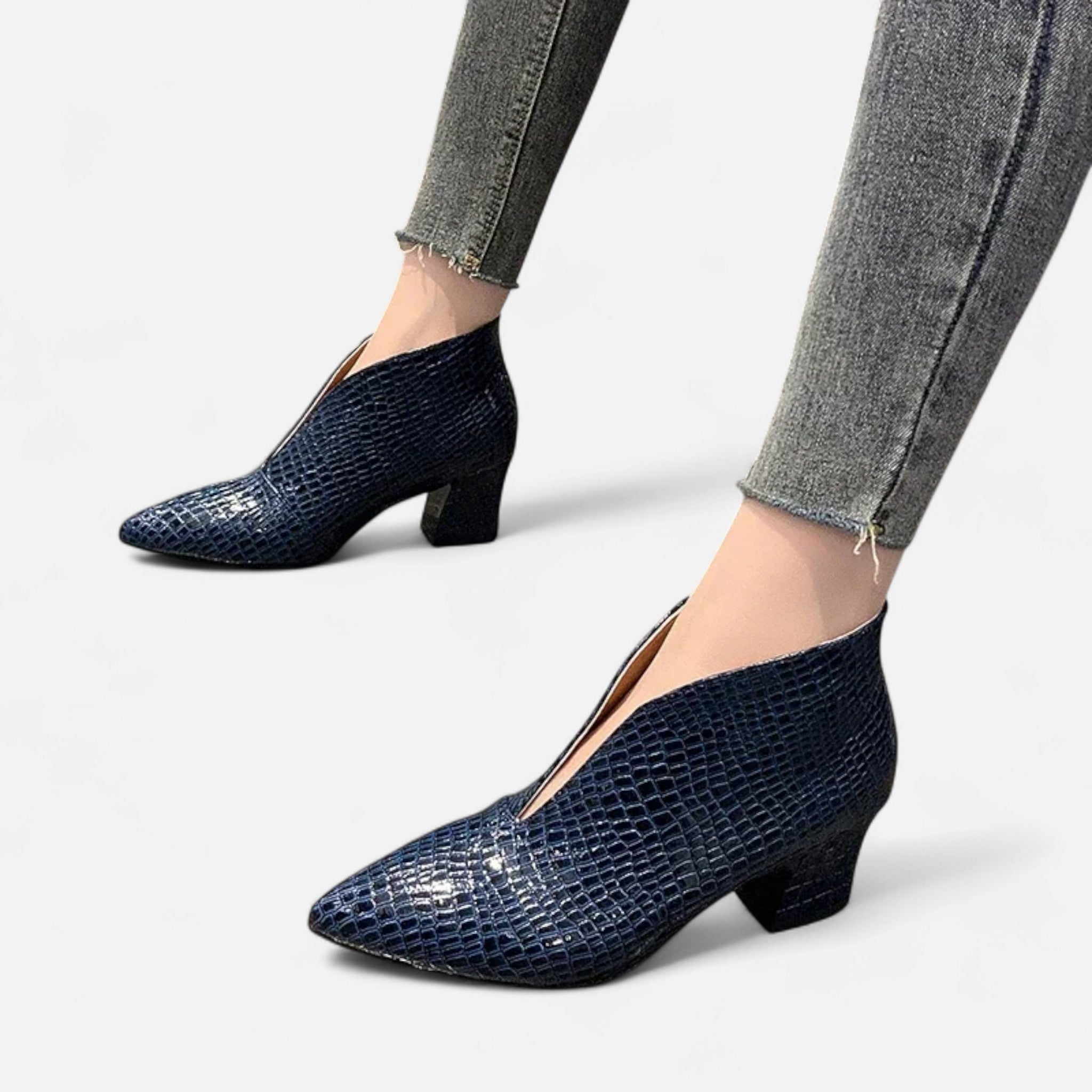 Maison Dresson | Women’s Patent Leather V-Cut Ankle Boots