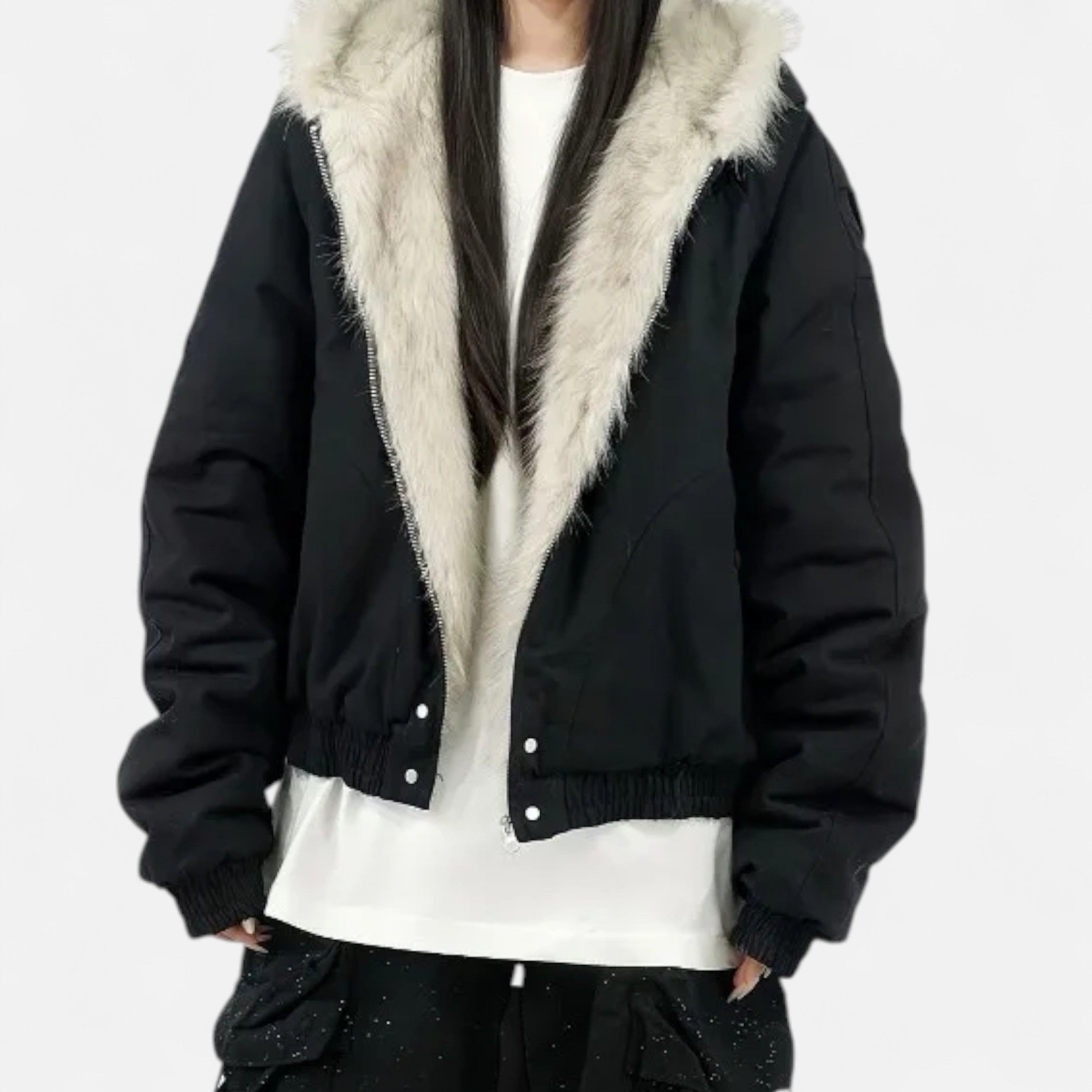 Maison Dresson | Women’s Winter Hooded Coat – Fur Collar Vintage Style