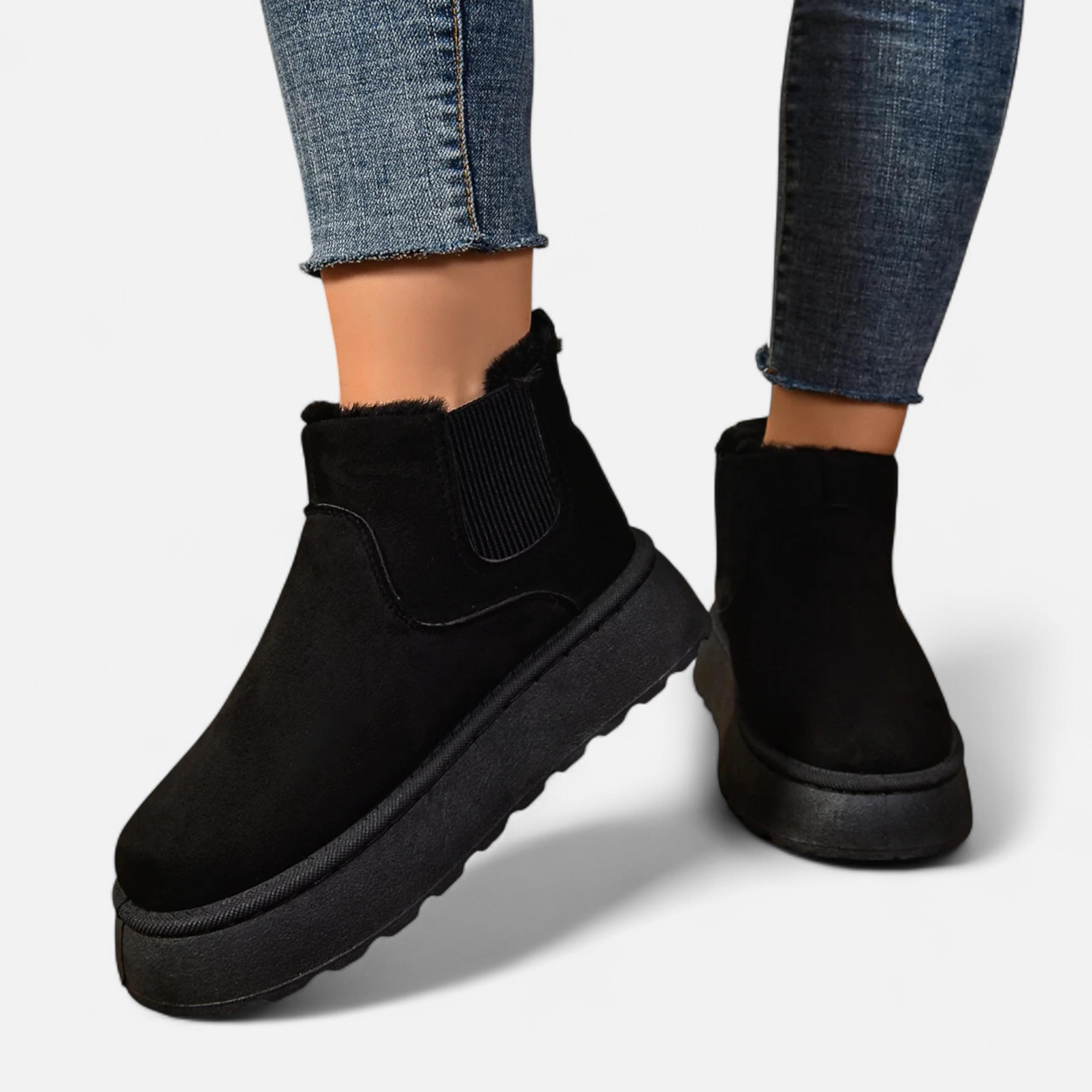 Maison Dresson | Women’s Short Plush Platform Ankle Boots