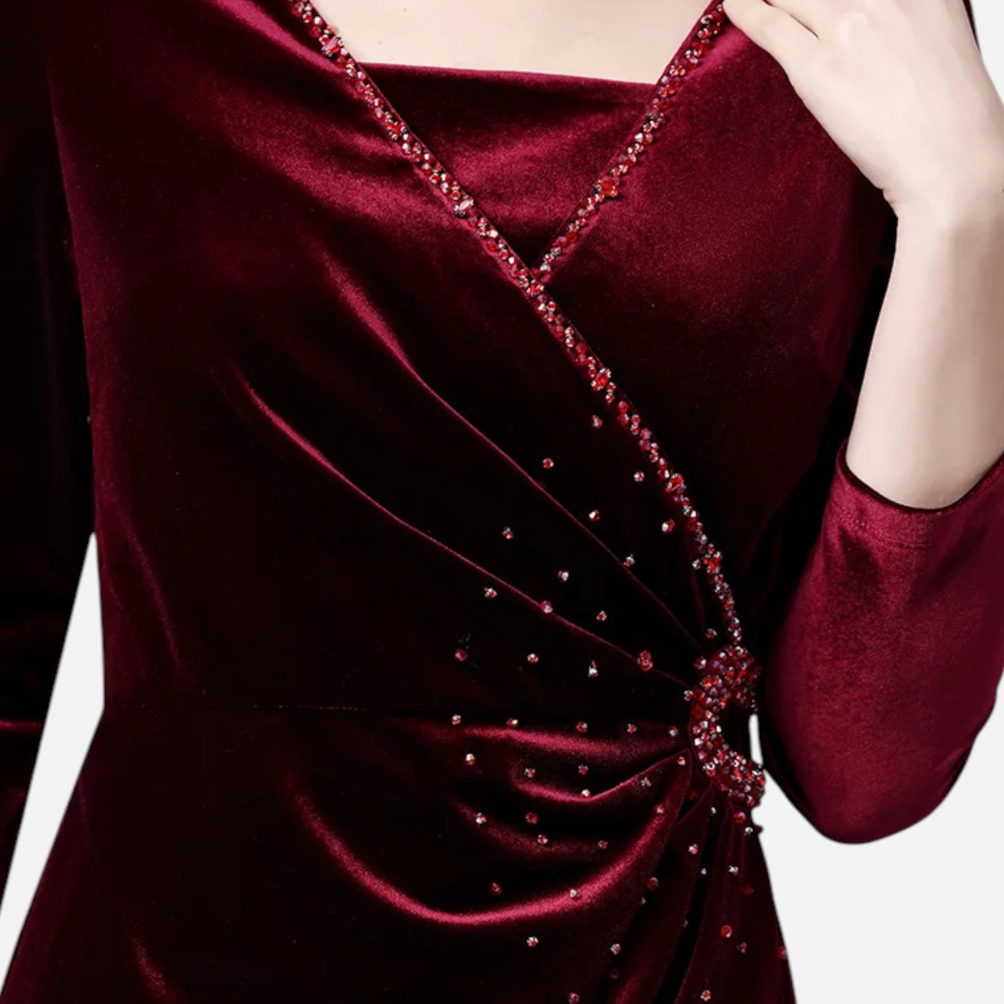 Maison Dresson | Women’s Velvet Draped Wrap Dress