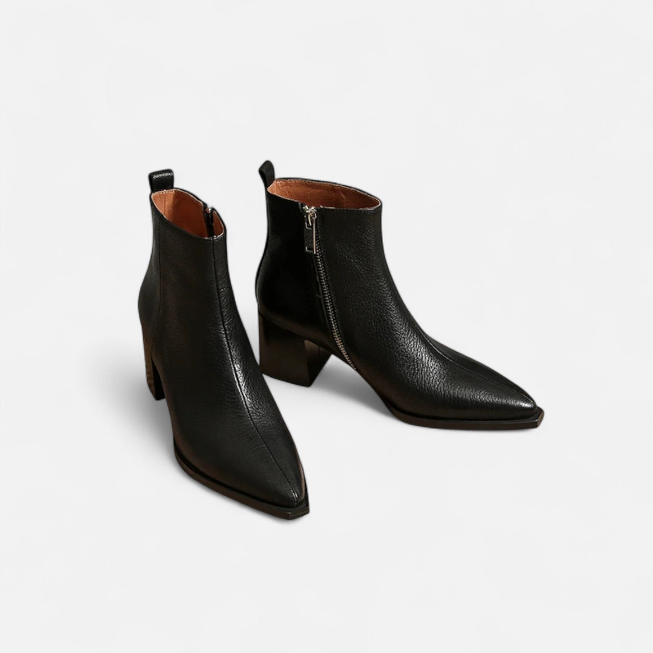 Maison Dresson | Women’s Genuine Leather Chelsea Boots – Pointed Toe Square Heel