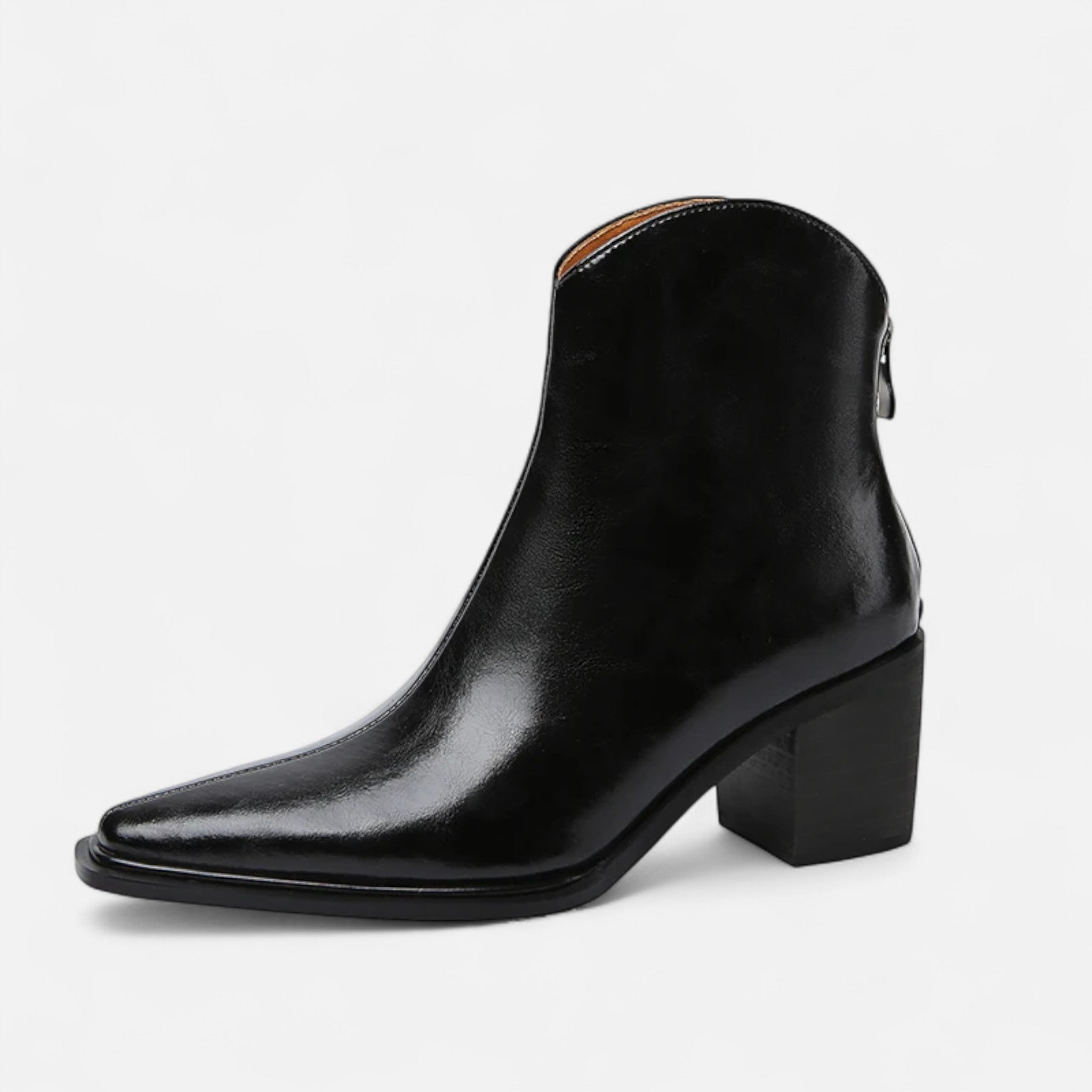 Maison Dresson | Women’s Pointed Toe PU Leather Heeled Boots