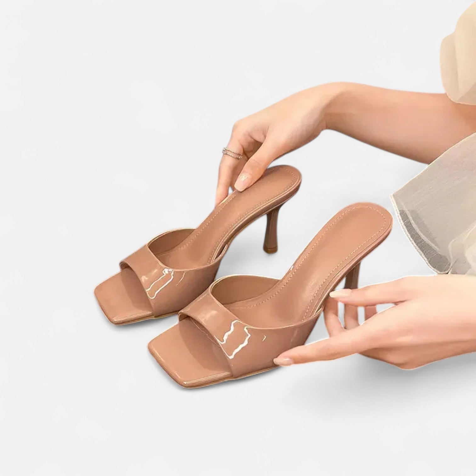 Maison Dresson | Women’s High Heel Summer Sandals – Square Toe, Open Silhouette, Elevated Finish