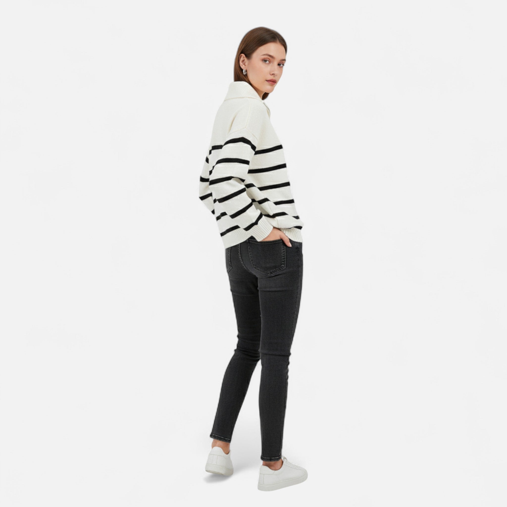 Maison Dresson | Women's Striped Polo Sweater – Refined Autumn Heritage