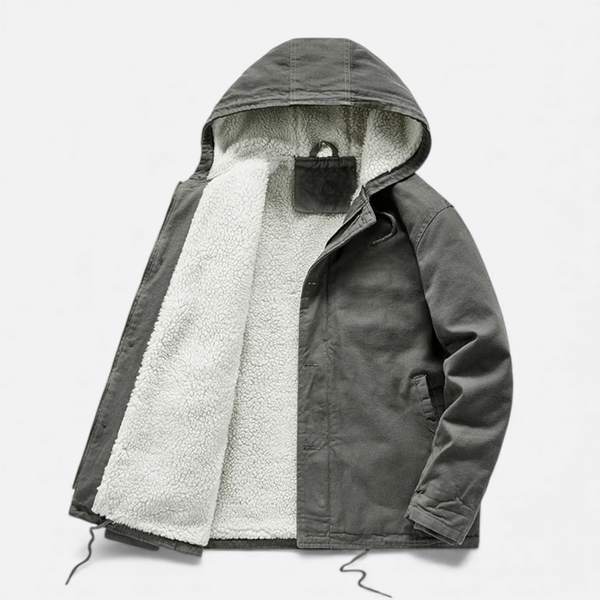 Maison Dresson | Men’s Lamb Fleece Hooded Winter Coat