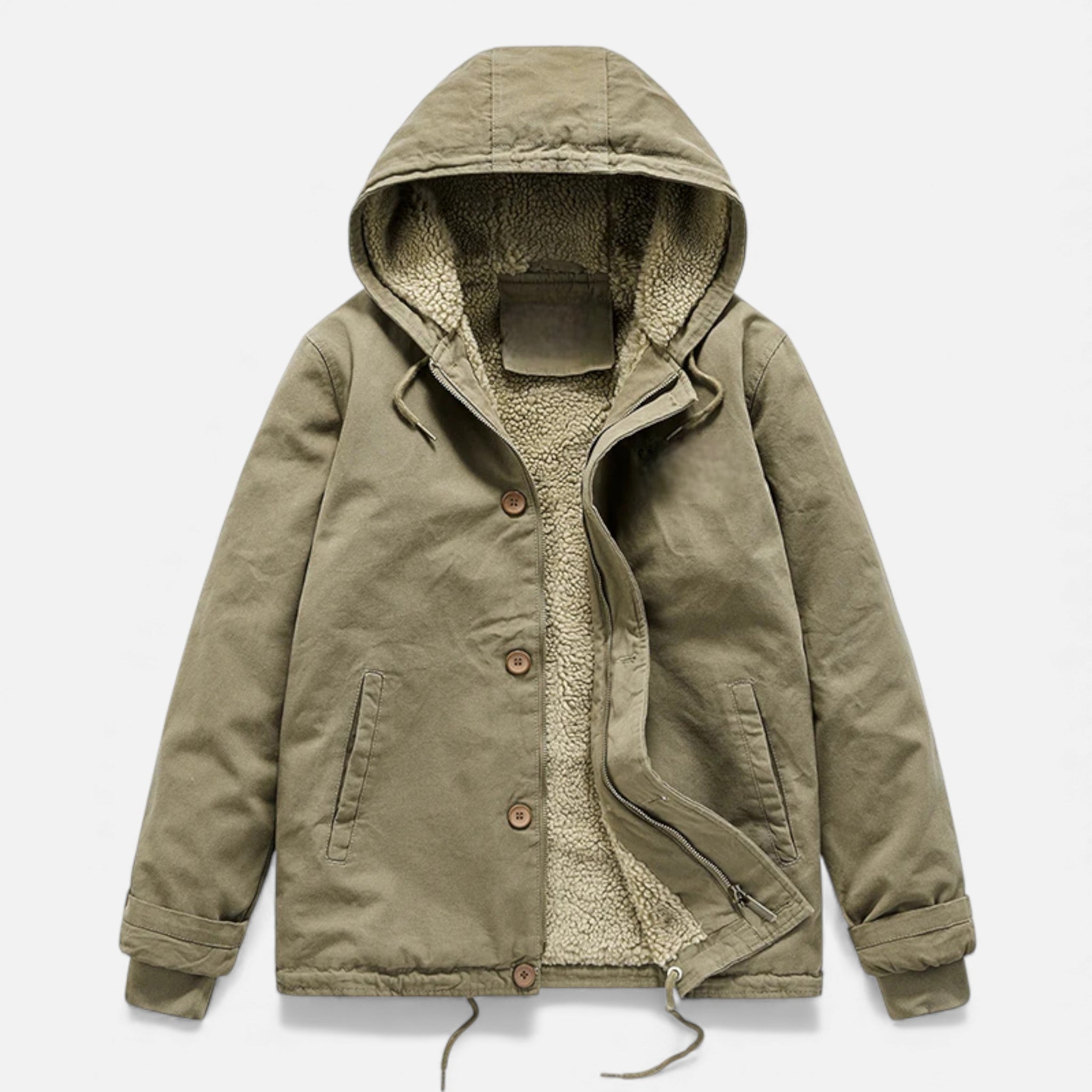 Maison Dresson | Men’s Lamb Fleece Hooded Winter Coat