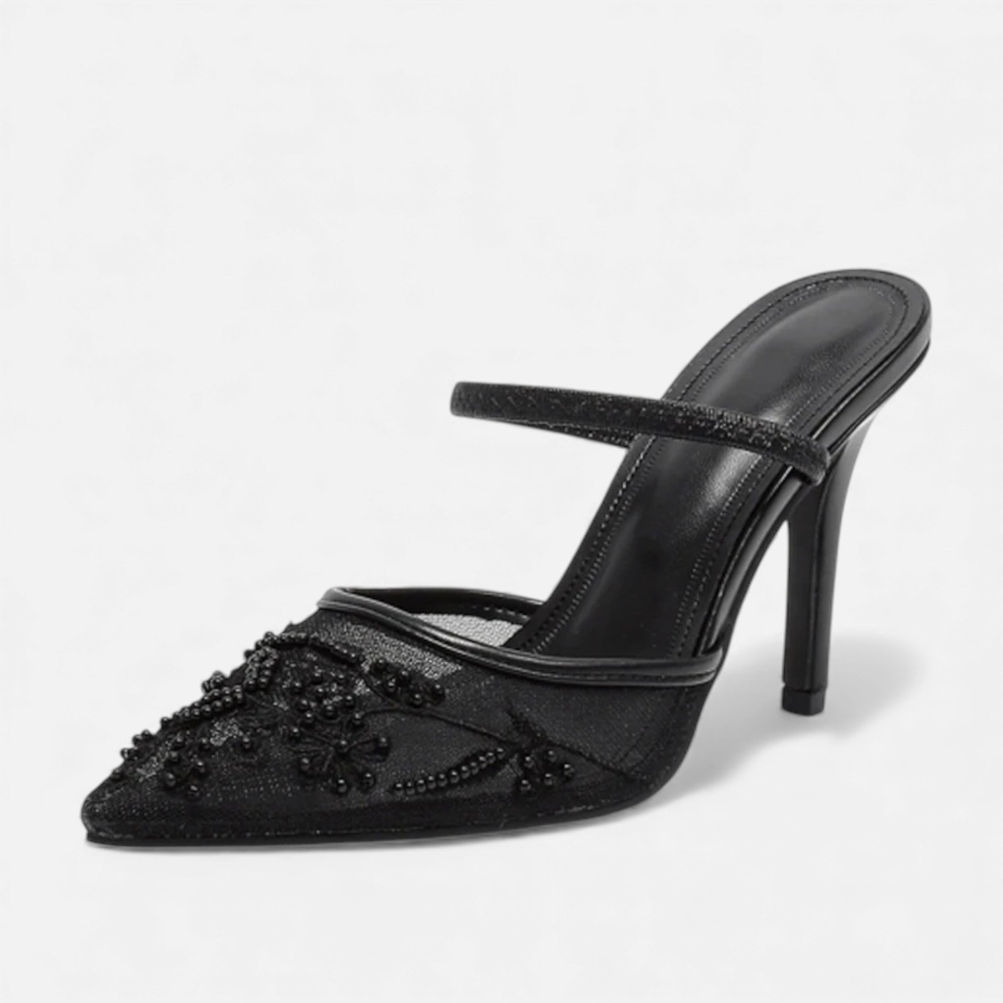 Maison Dresson | Women’s Embroidered Mesh Designer Heels