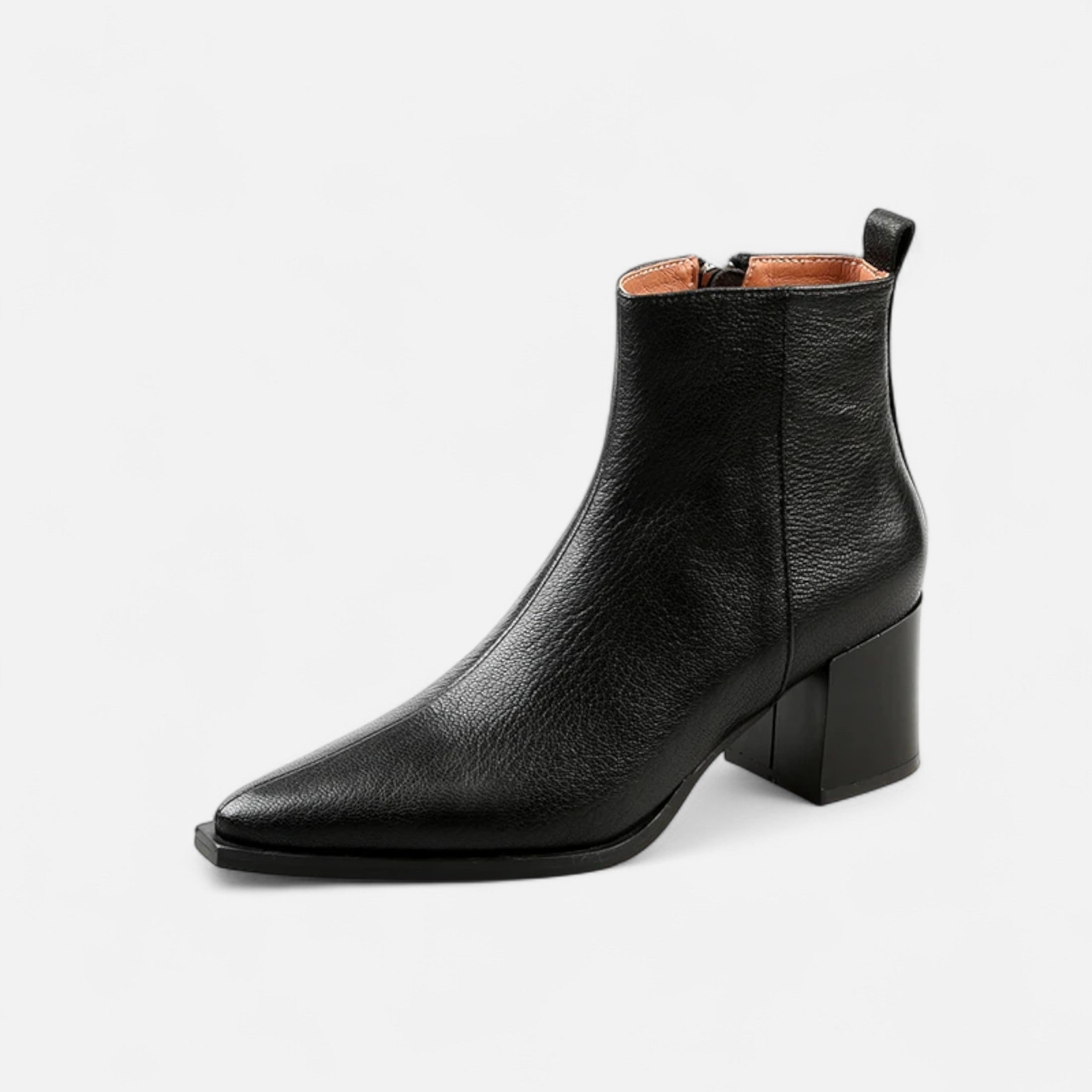 Maison Dresson | Women’s Genuine Leather Chelsea Boots – Pointed Toe Square Heel