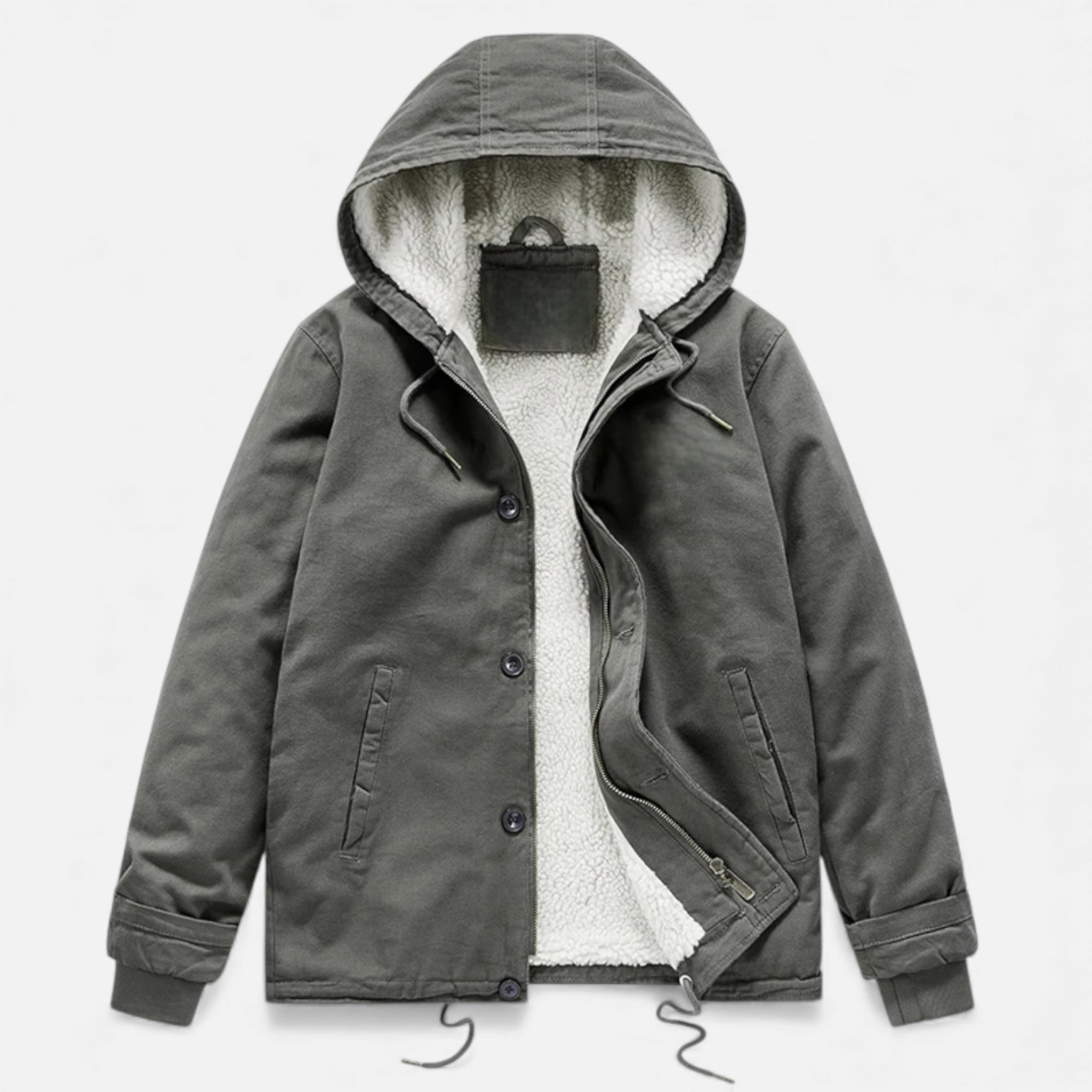 Maison Dresson | Men’s Lamb Fleece Hooded Winter Coat