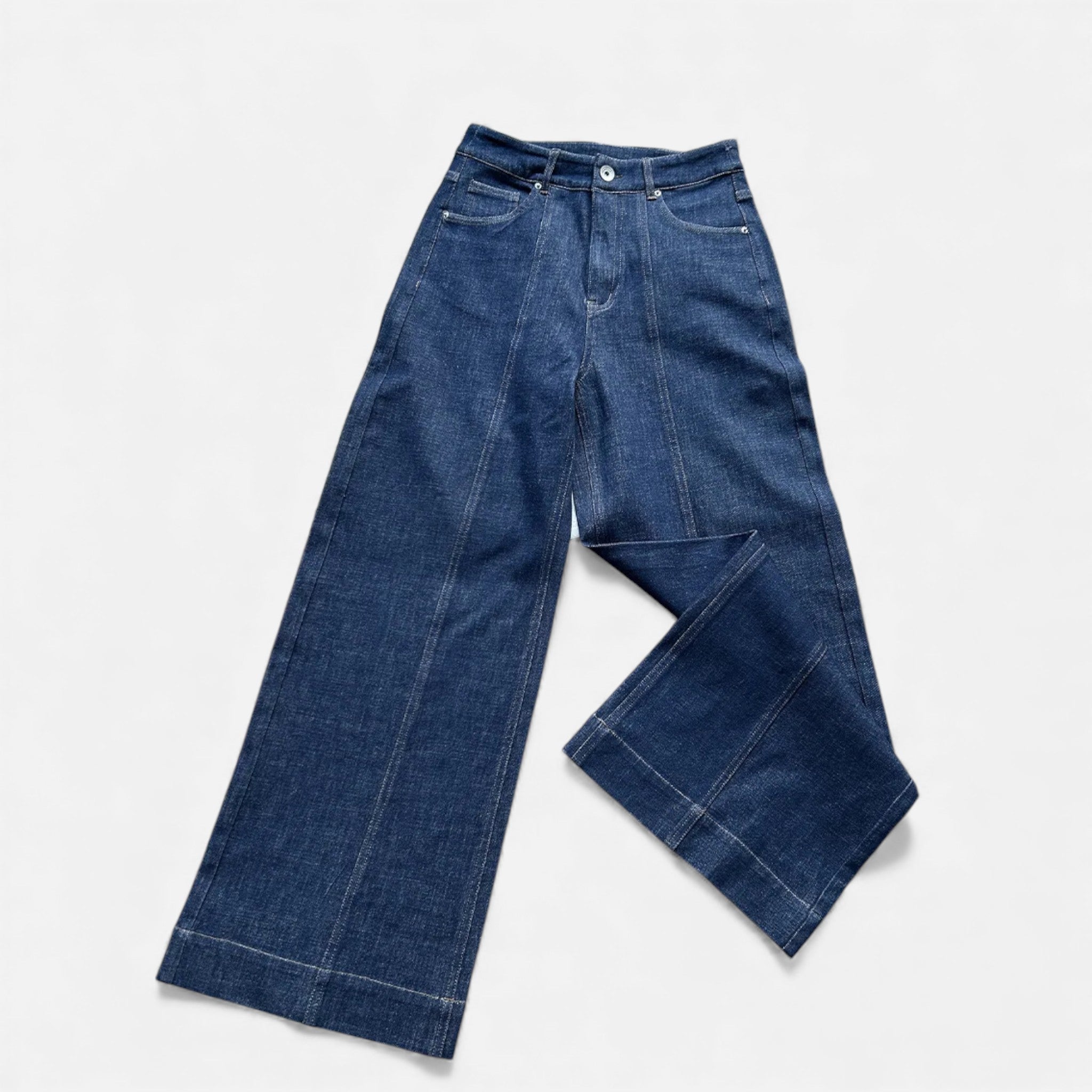 Maison Dresson | Women’s High-Waist Wide Leg Cotton-Blend Jeans