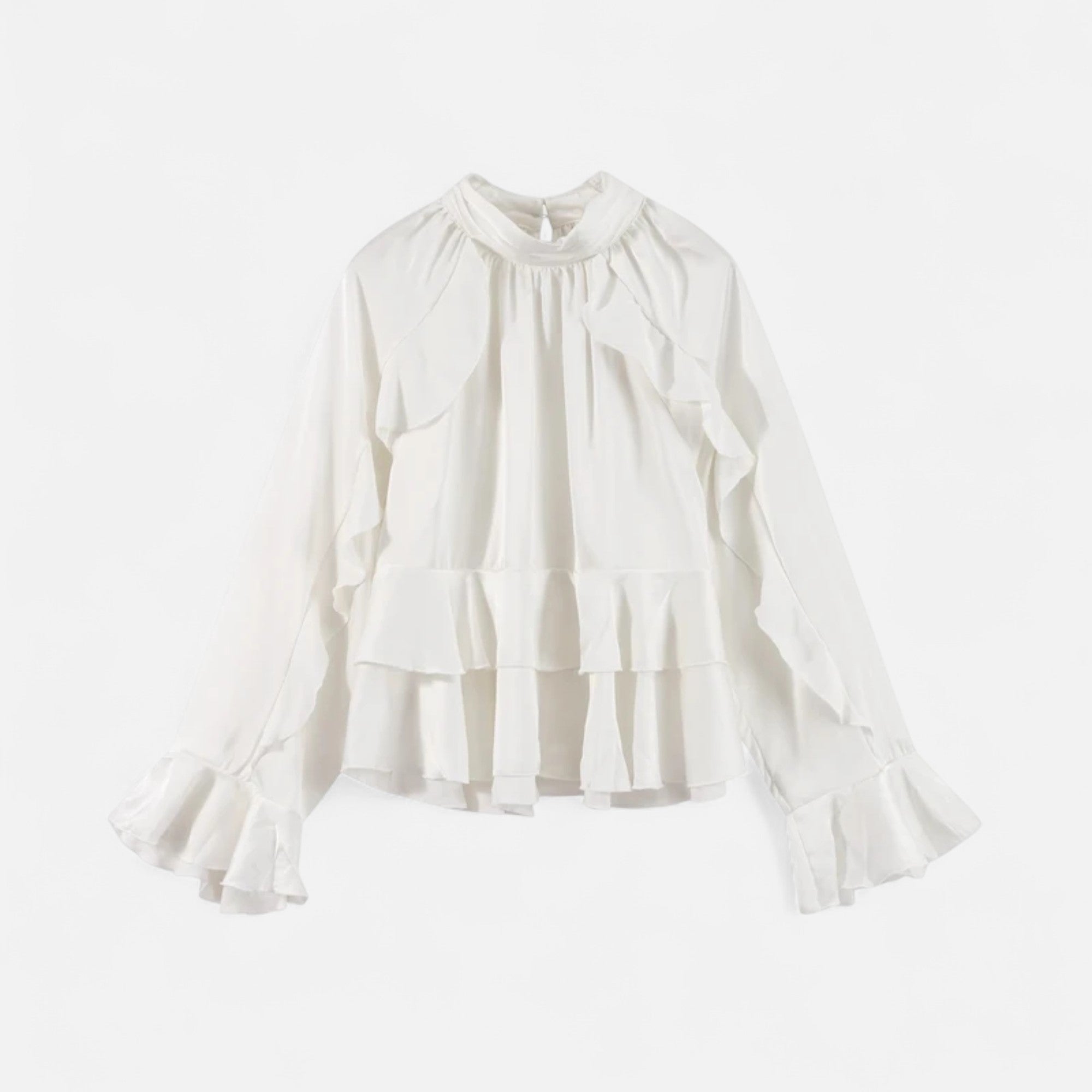 Maison Dresson | Women's Elegant Chiffon Ruffled Blouse