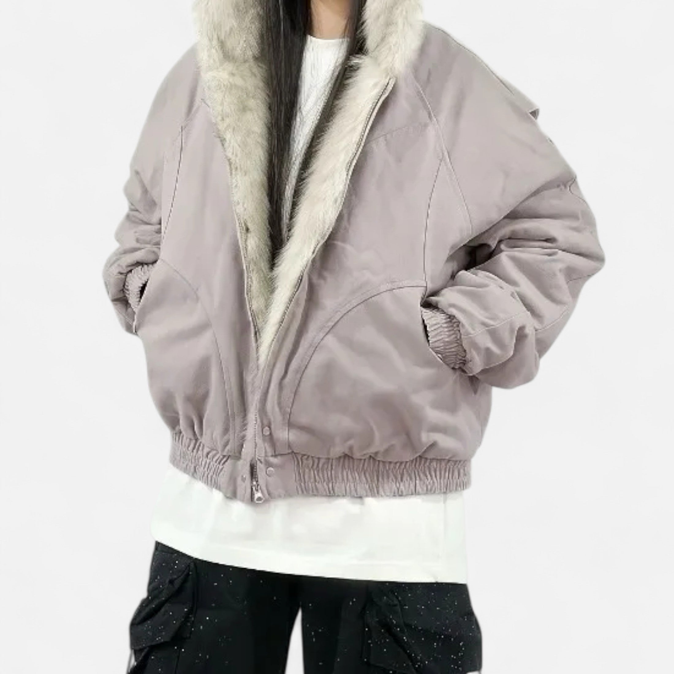 Maison Dresson | Women’s Winter Hooded Coat – Fur Collar Vintage Style