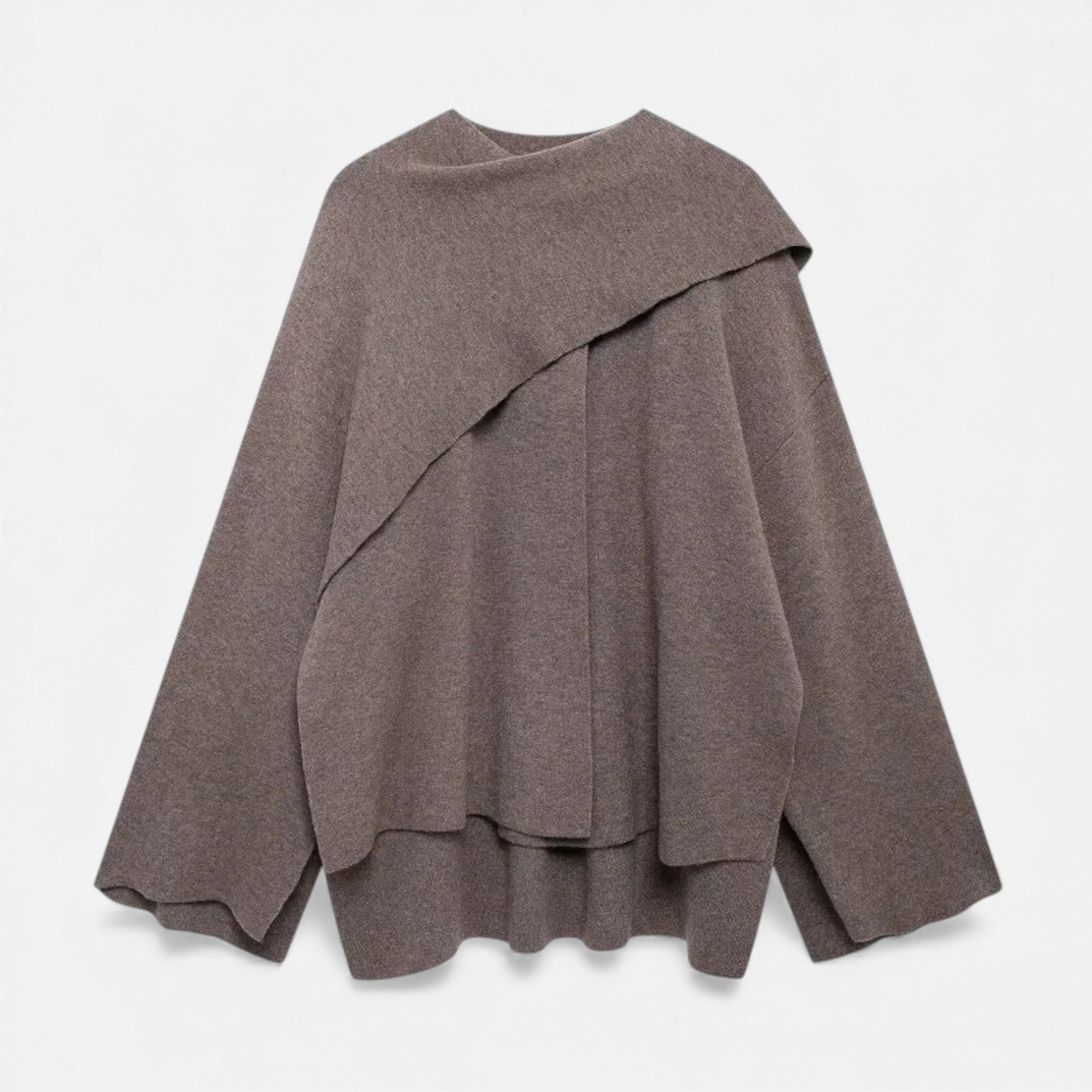 Maison Dresson | Women’s Elegant Wool-Feel Poncho Cardigan