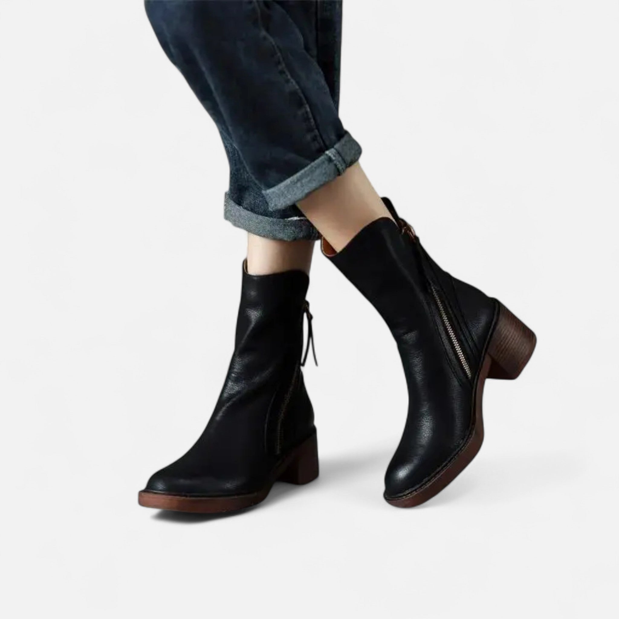 Maison Dresson | Women’s Roman Leather Flat Heel Boots
