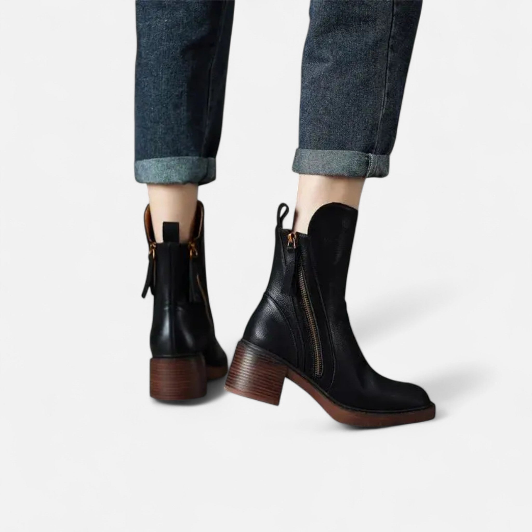 Maison Dresson | Women’s Roman Leather Flat Heel Boots