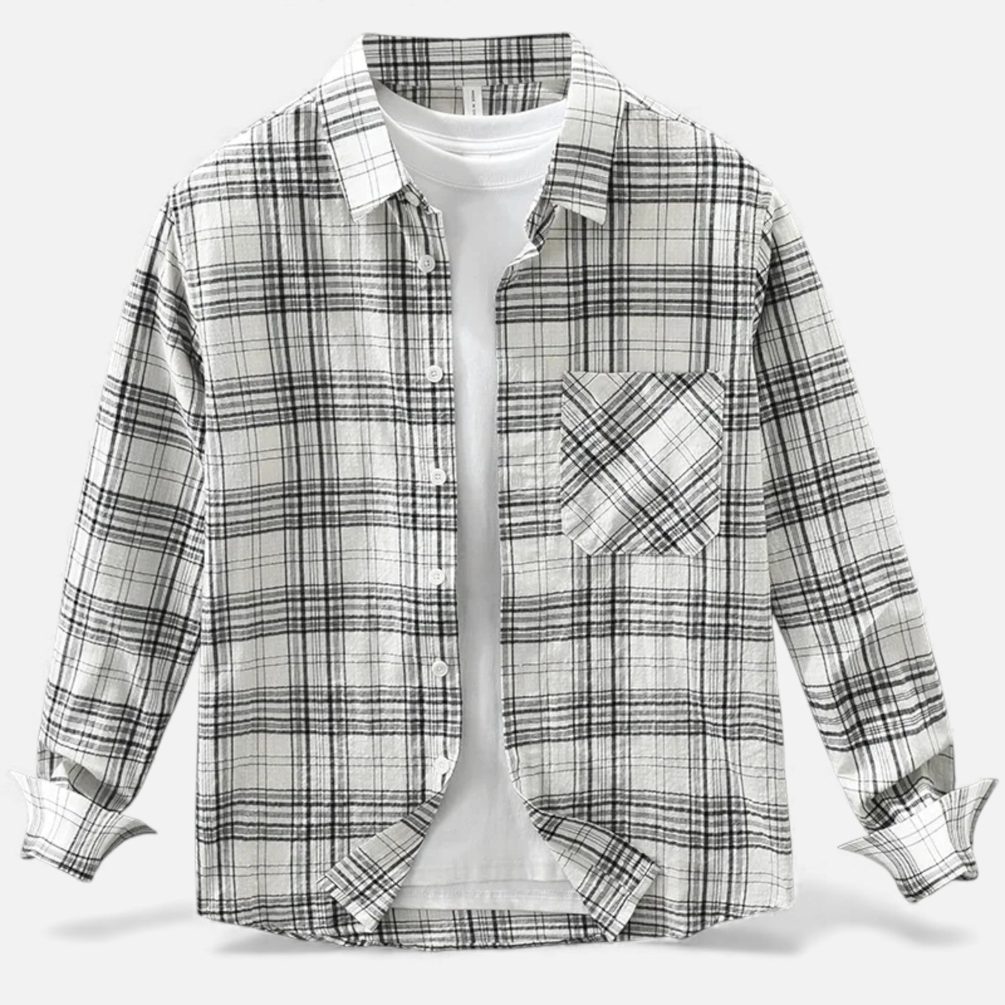 Maison Dresson | Men’s Plaid Long-Sleeve Loose Shirt with Pocket