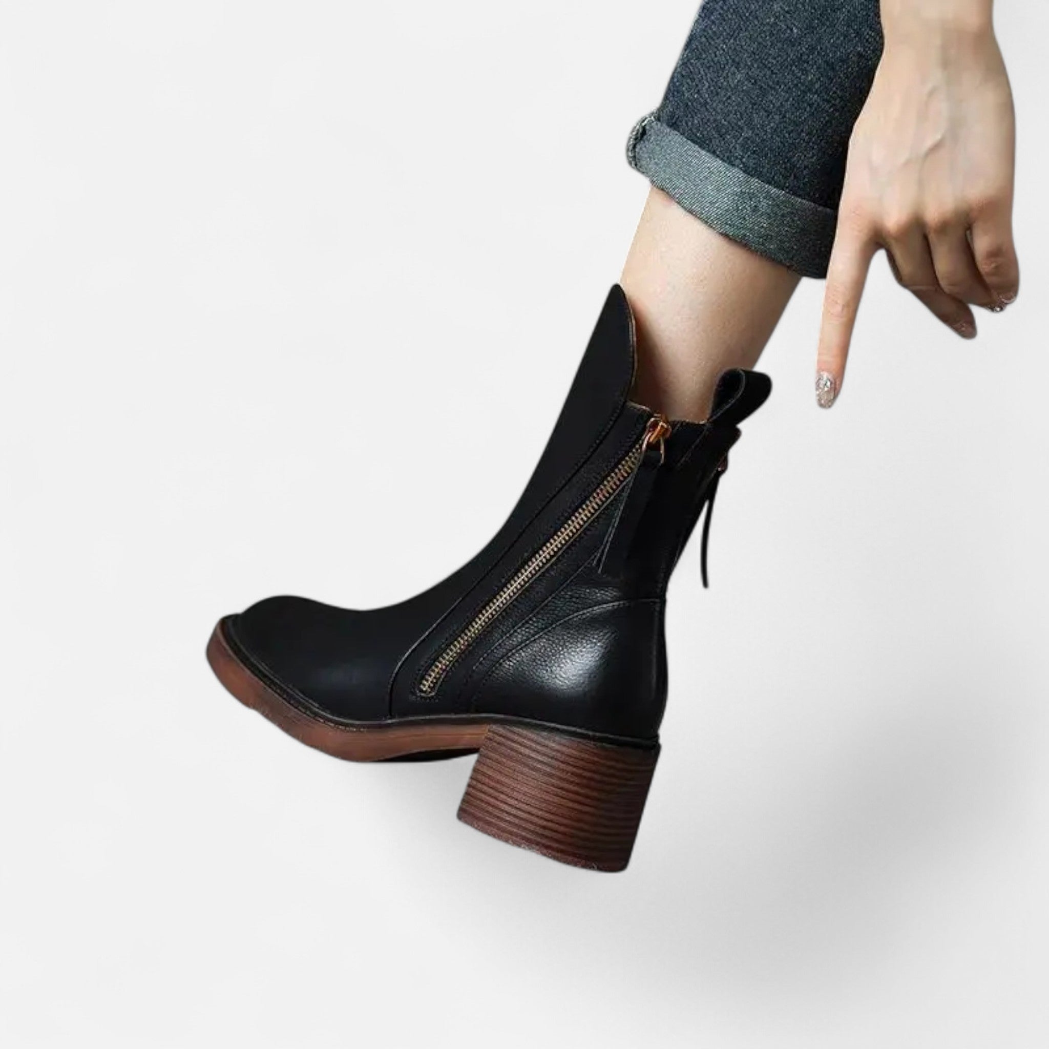 Maison Dresson | Women’s Roman Leather Flat Heel Boots