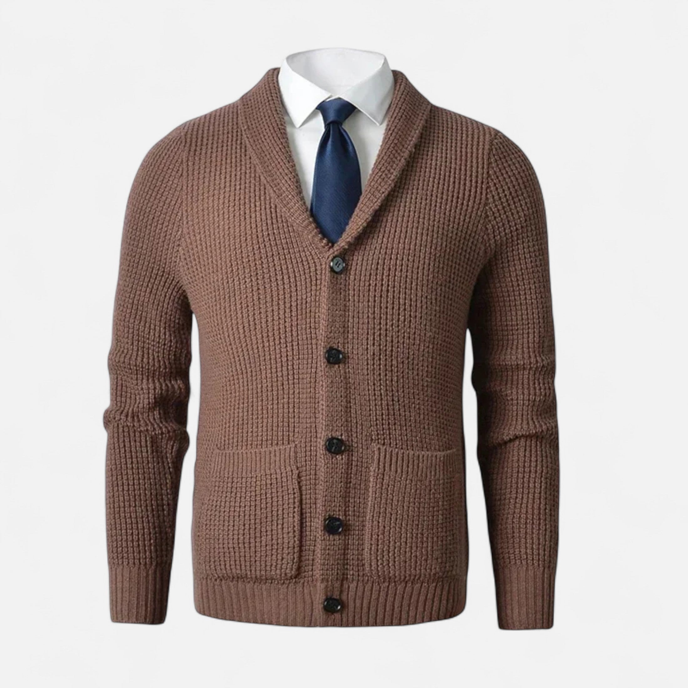 Maison Dresson | Men’s Button-Up Wool Cardigan – Classic Slim Fit Style