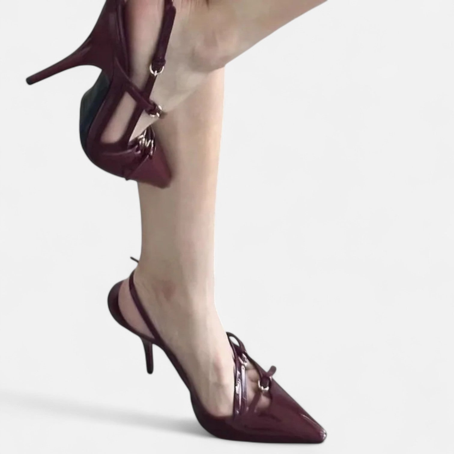 Maison Dresson | Women’s Satin Pointed-Toe Heels – Hollow-Out Design, Slim Heel Elegance