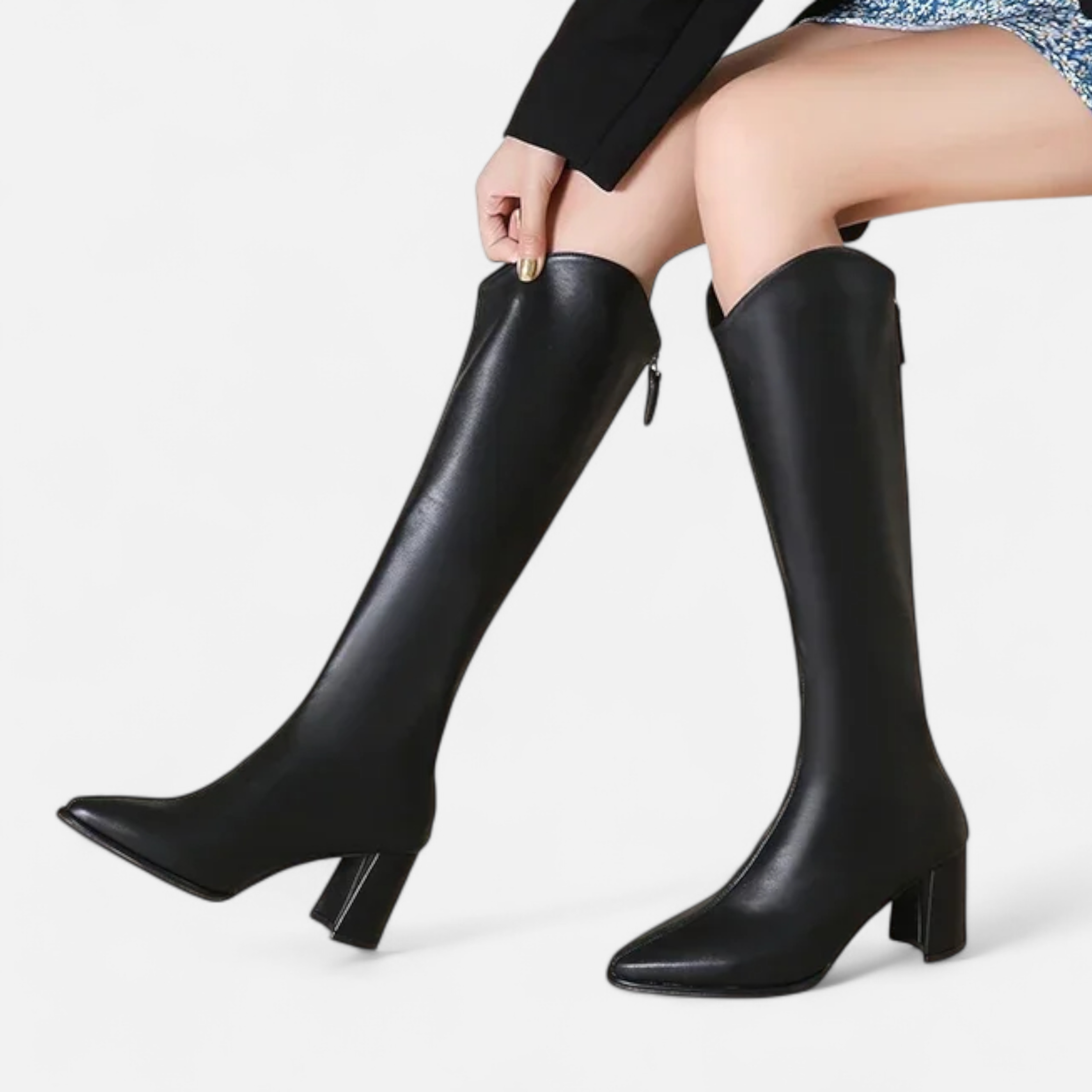 Maison Dresson | Women’s Knee-High Zip Heeled Boots