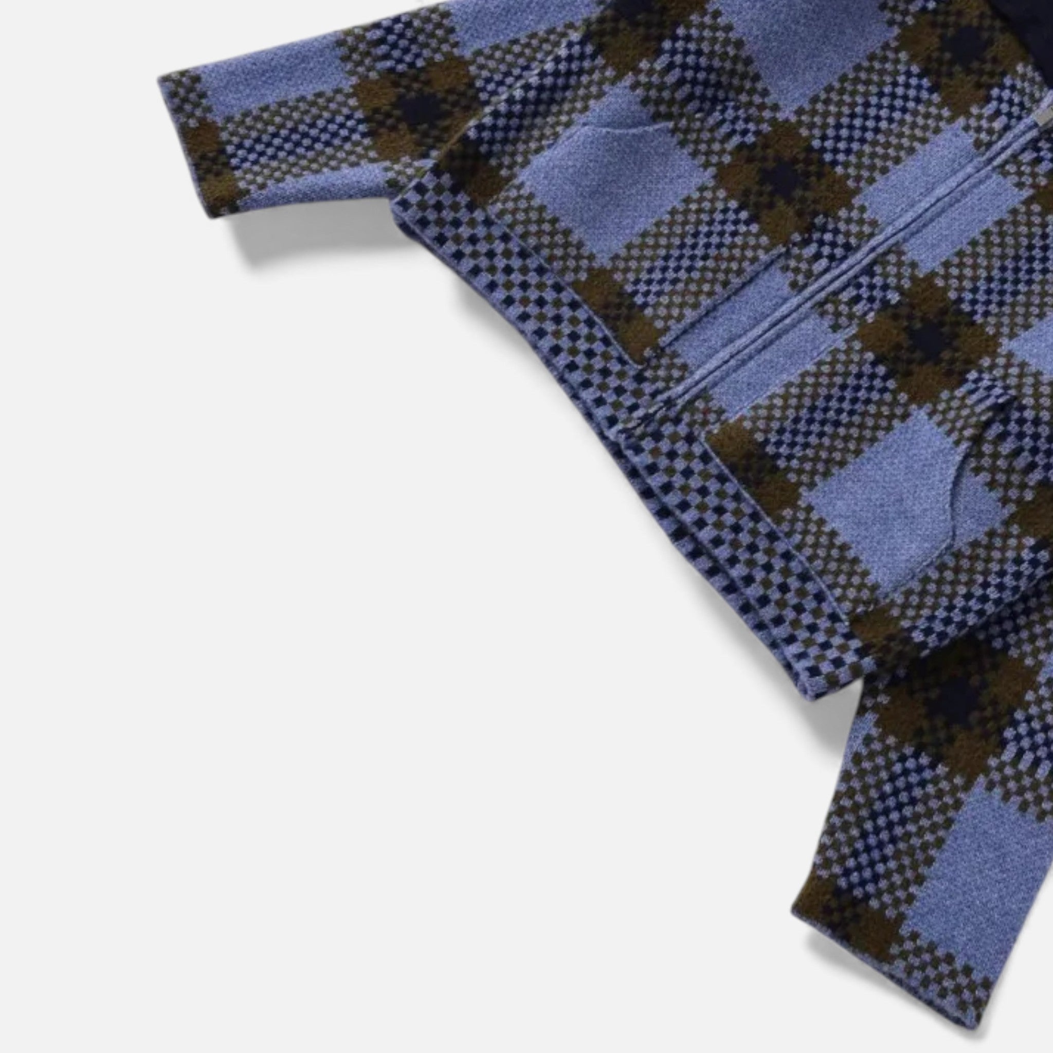 Maison Dresson | Women’s Plaid Knitted Zipper Jacket with Turn-Down Collar