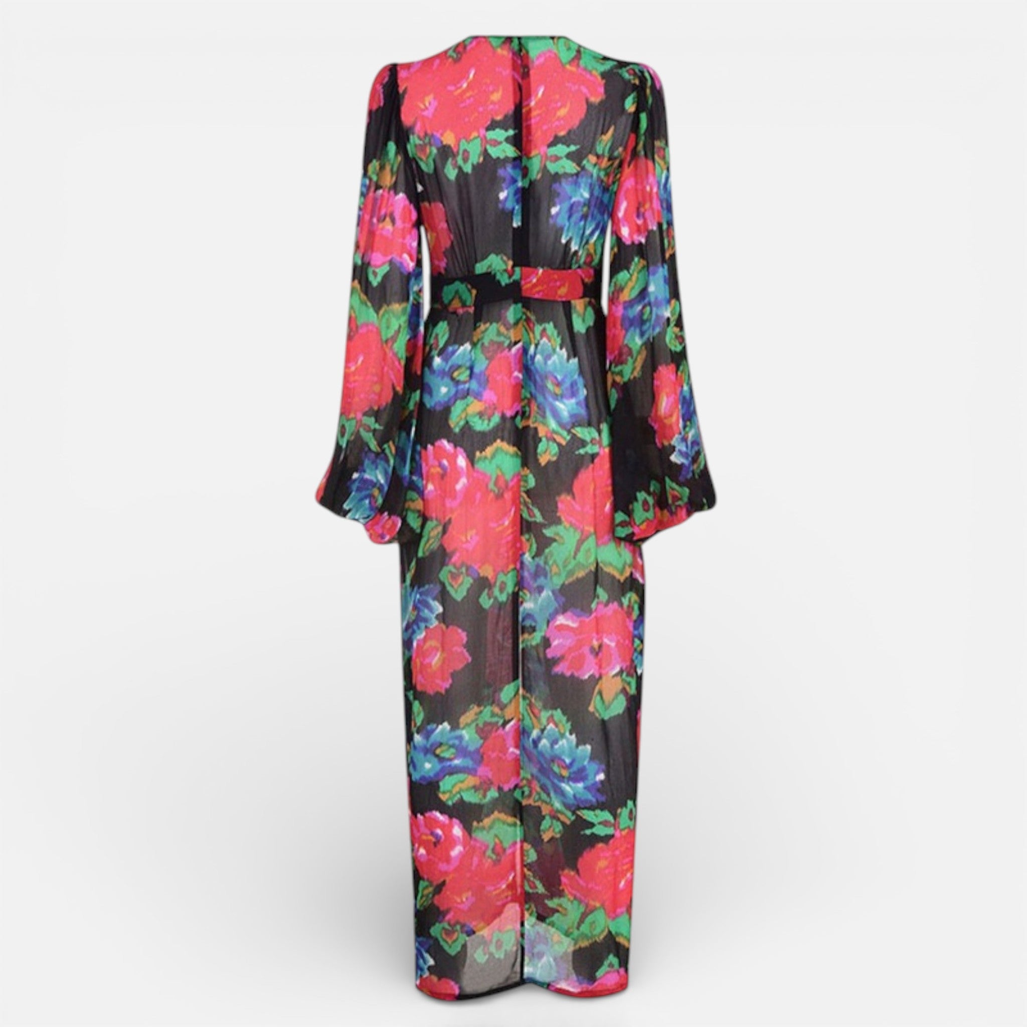 Maison Dresson | Women’s Bohemian Floral Deep V-Neck Maxi Dress