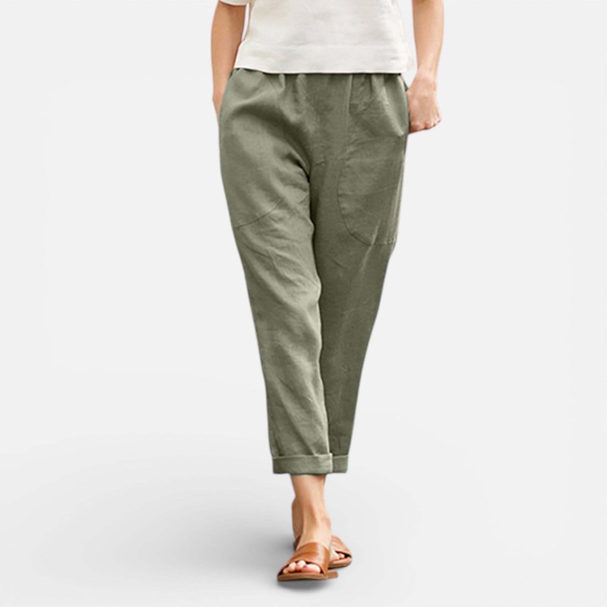 Maison Dresson | Women’s Cotton Linen Straight Trousers