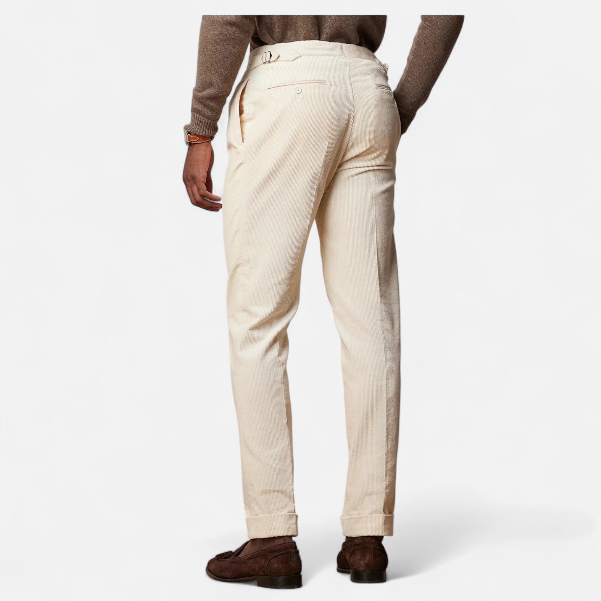 Maison Dresson | Men’s Tailored White Cotton-Blend Trousers
