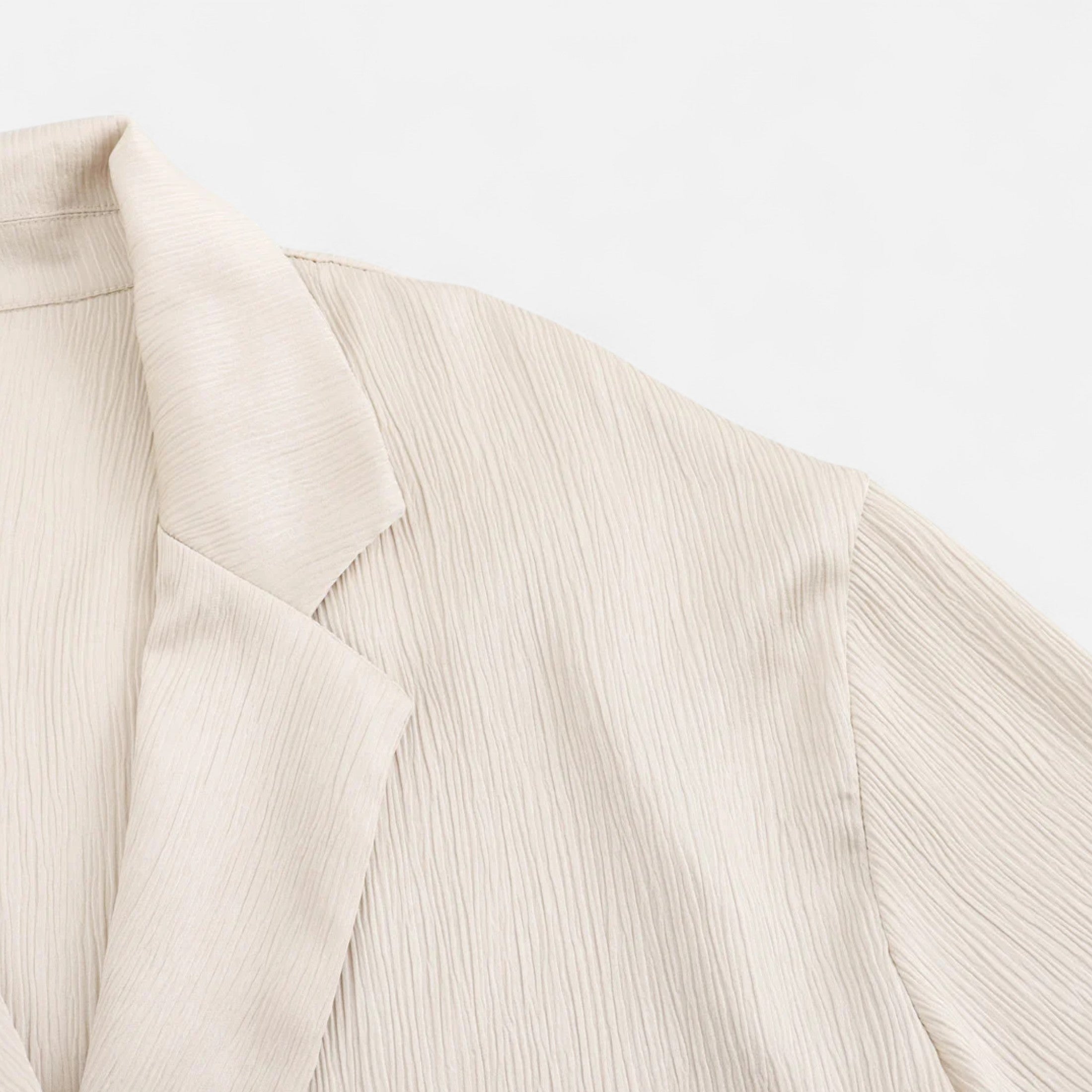 Maison Dresson | Women’s Wrinkled Suit Jacket & Pants Set – Sculpted Autumn Elegance
