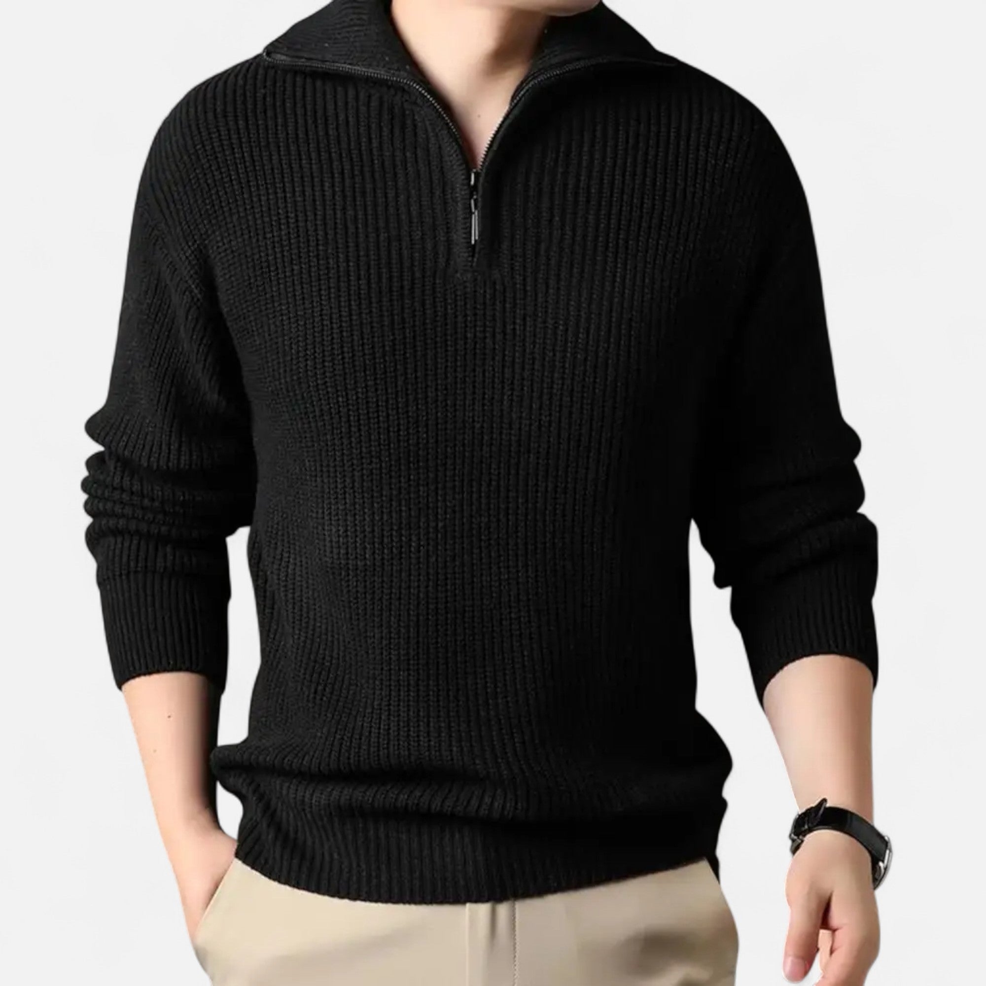 Maison Dresson | Men’s Wool-Blend Half-Zip Sweater