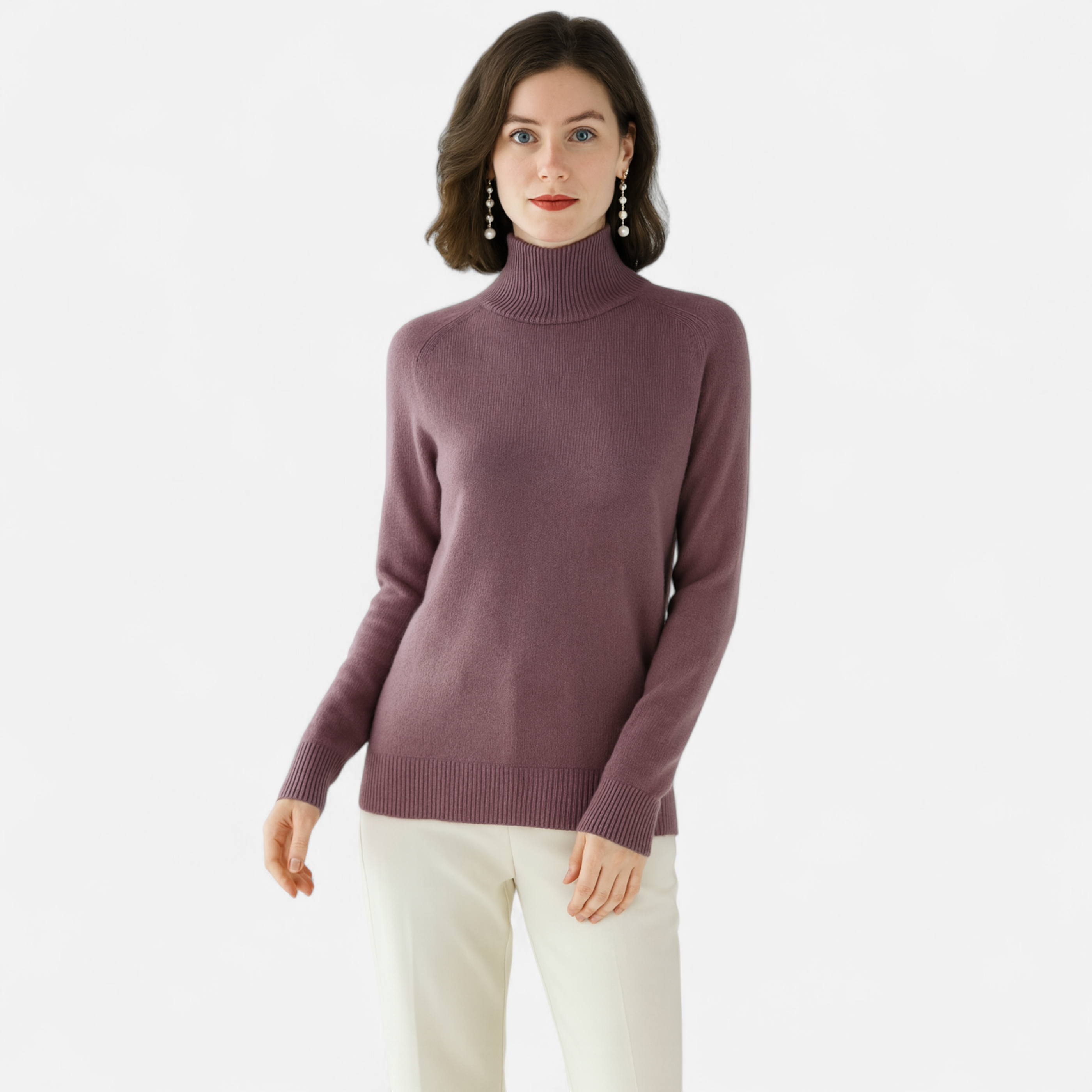 Maison Dresson | Women's Merino Wool & Cashmere Mock-Neck Sweater