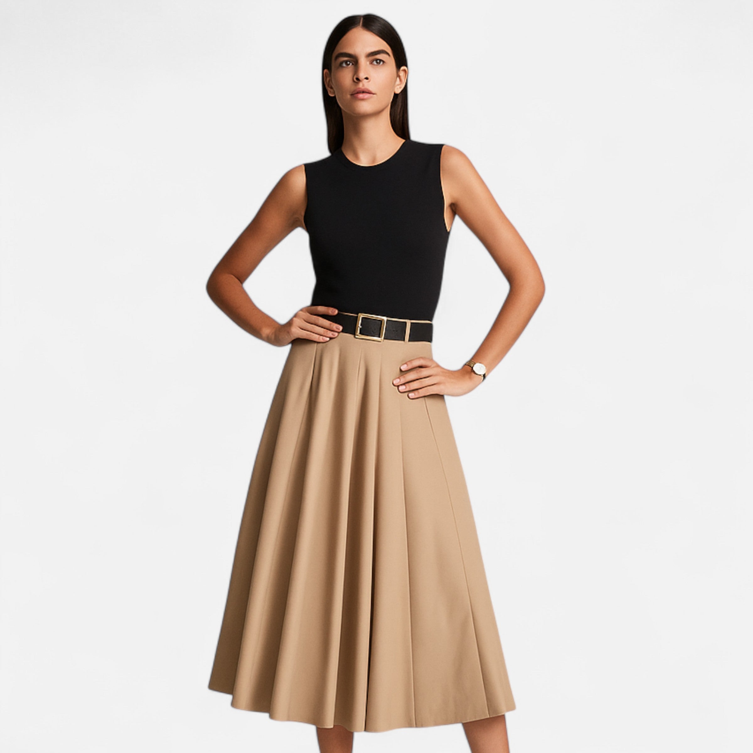 Maison Dresson | Women’s Pleated Knitted Midi Dress