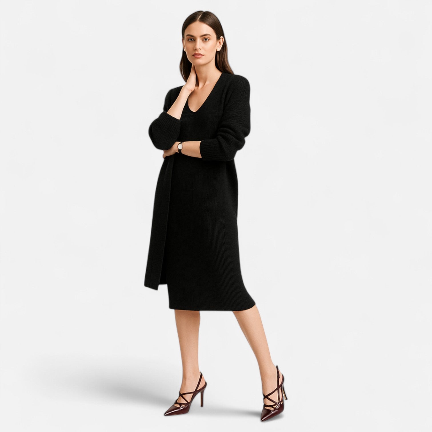 Maison Dresson | Women’s Satin Pointed-Toe Heels – Hollow-Out Design, Slim Heel Elegance