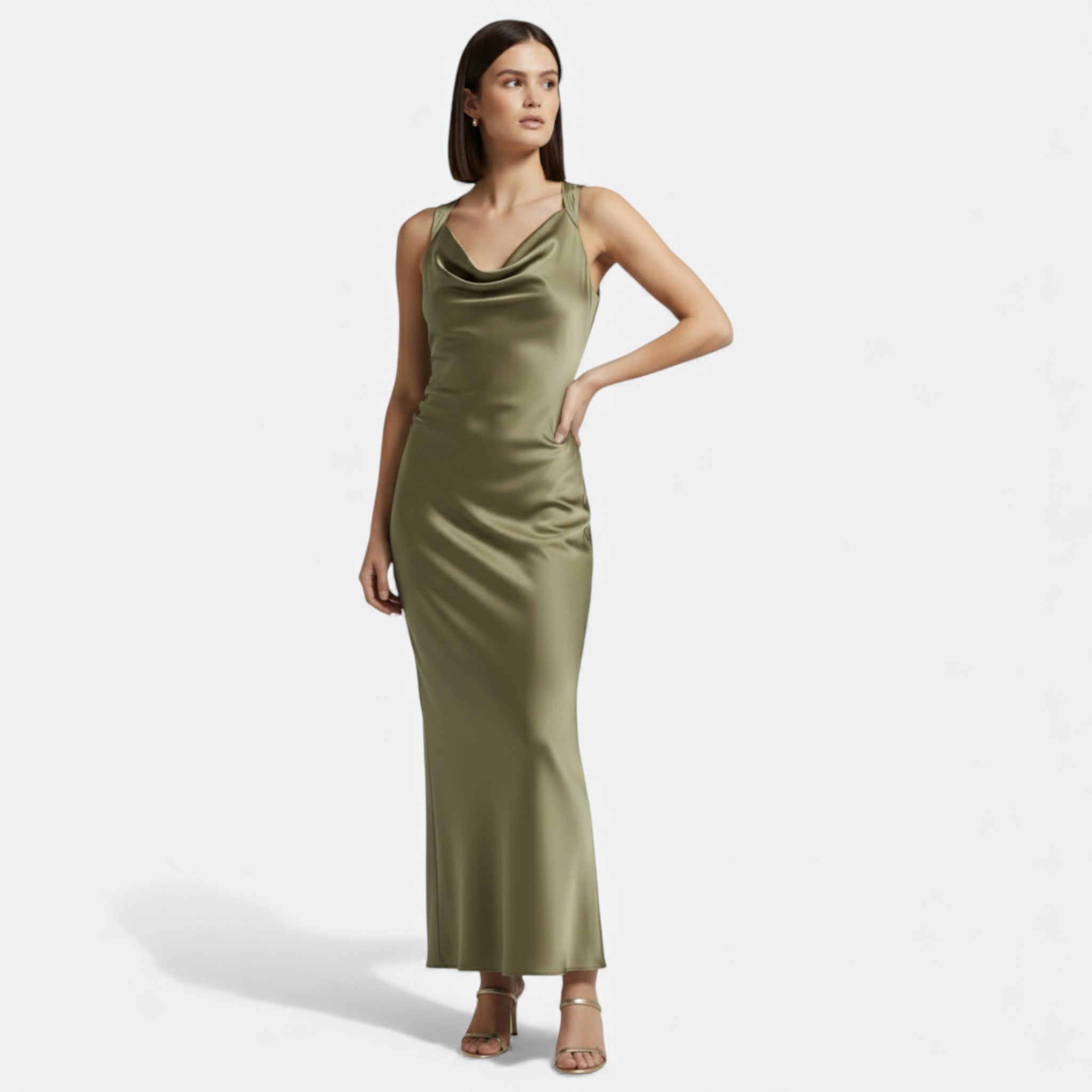Maison Dresson | Women’s Satin Slip Midi Dress