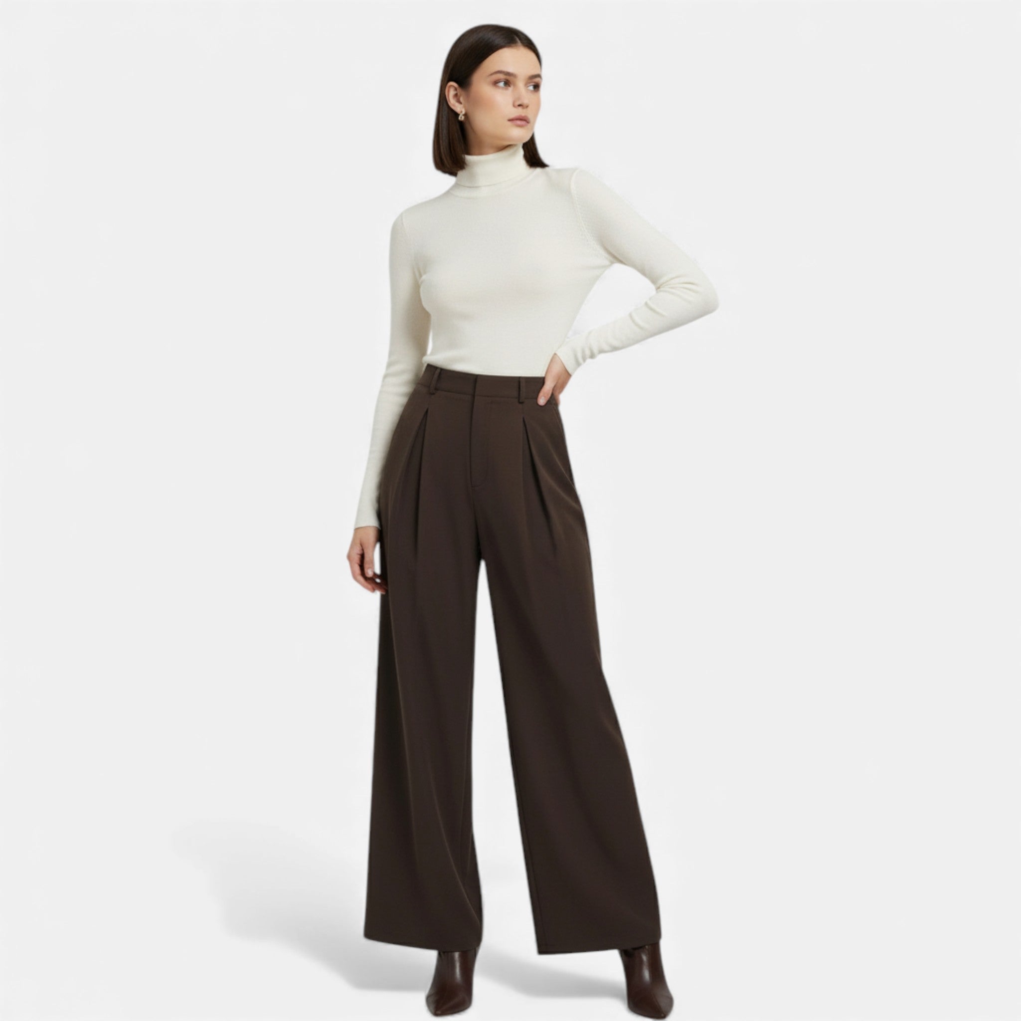 Maison Dresson | Women’s Jacquard Pleated Wide-Leg Trousers
