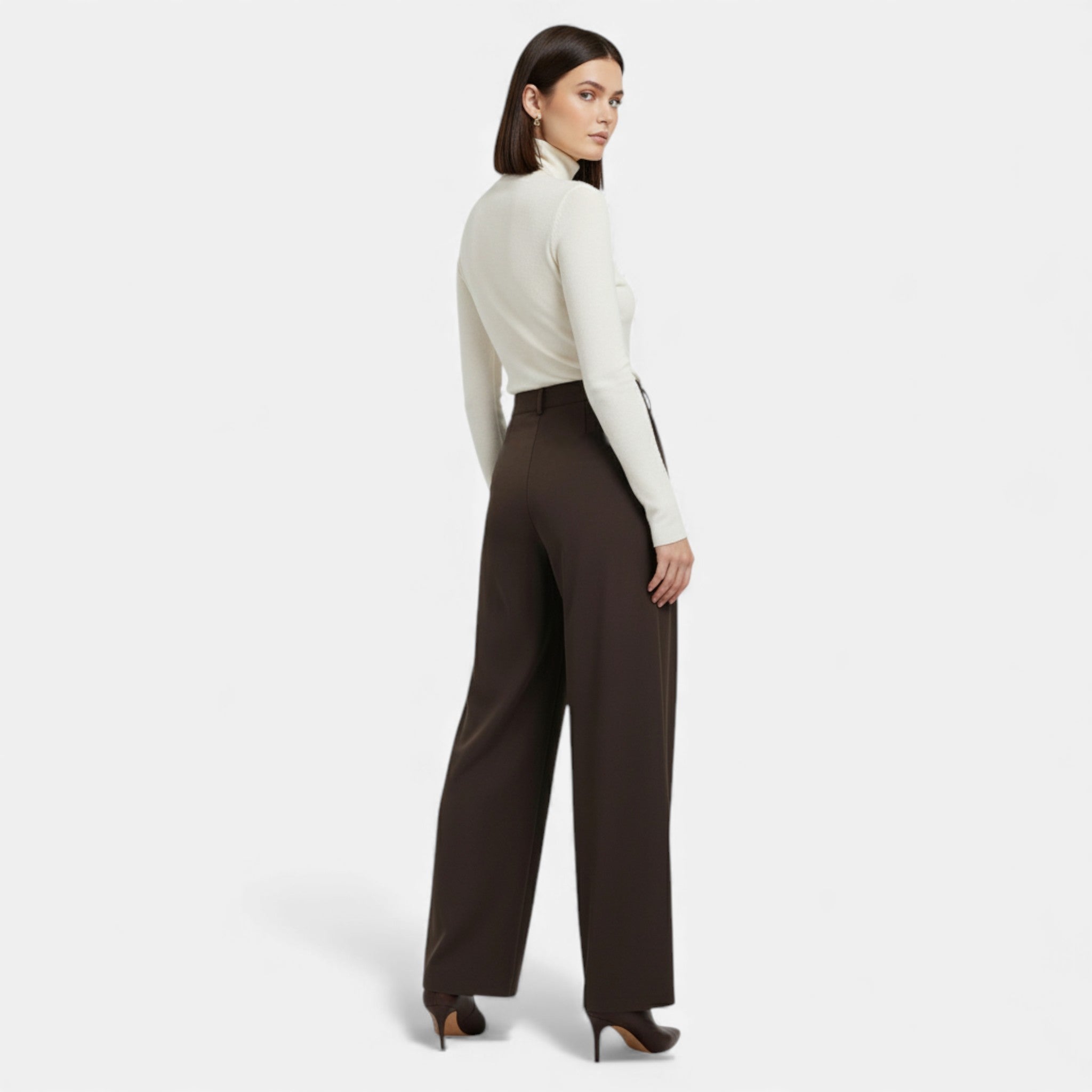 Maison Dresson | Women’s Jacquard Pleated Wide-Leg Trousers