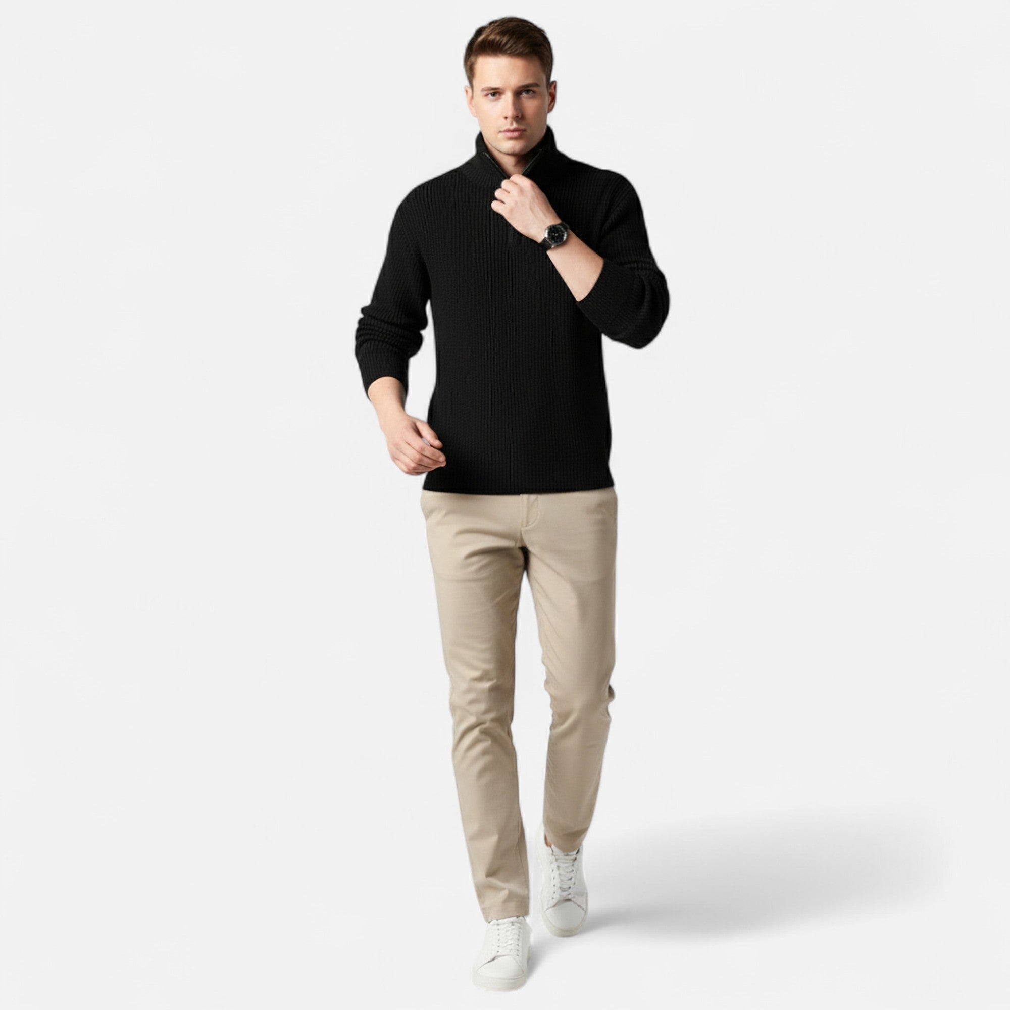 Maison Dresson | Men’s Wool-Blend Half-Zip Sweater