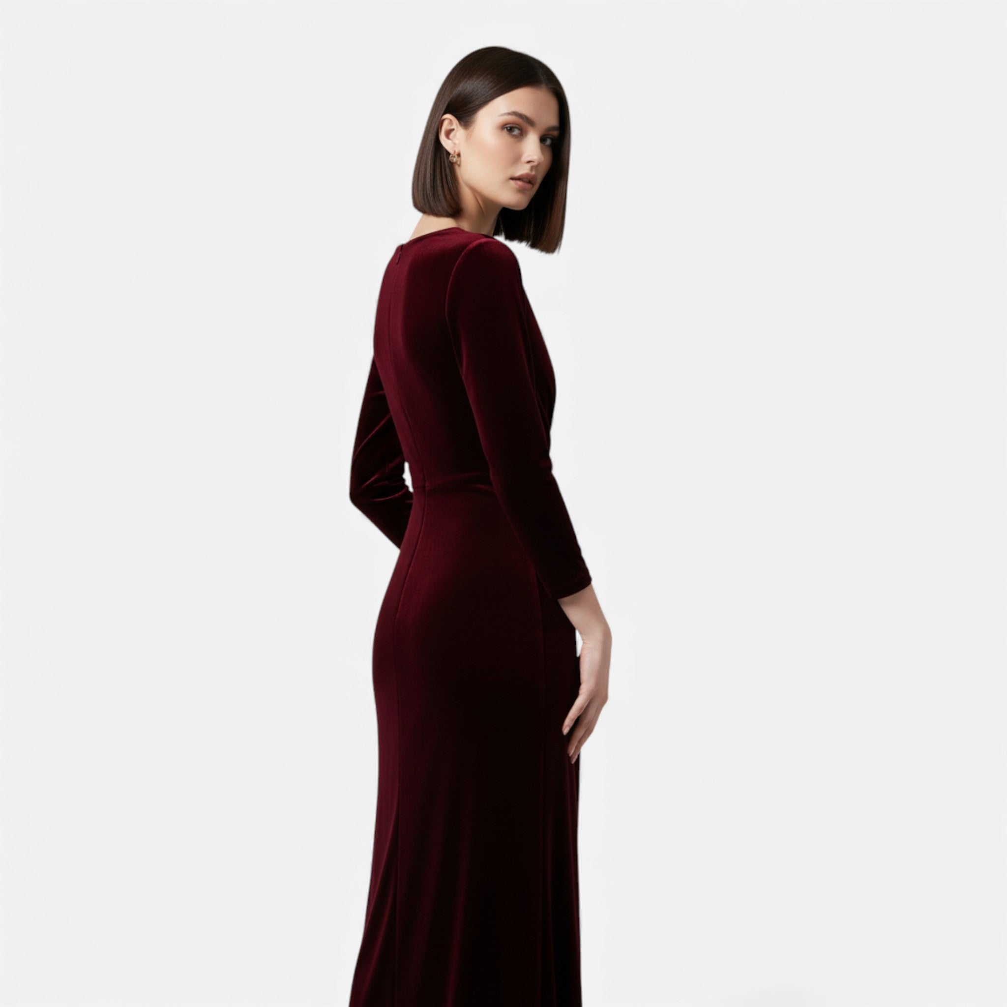 Maison Dresson | Women’s Velvet Draped Wrap Dress