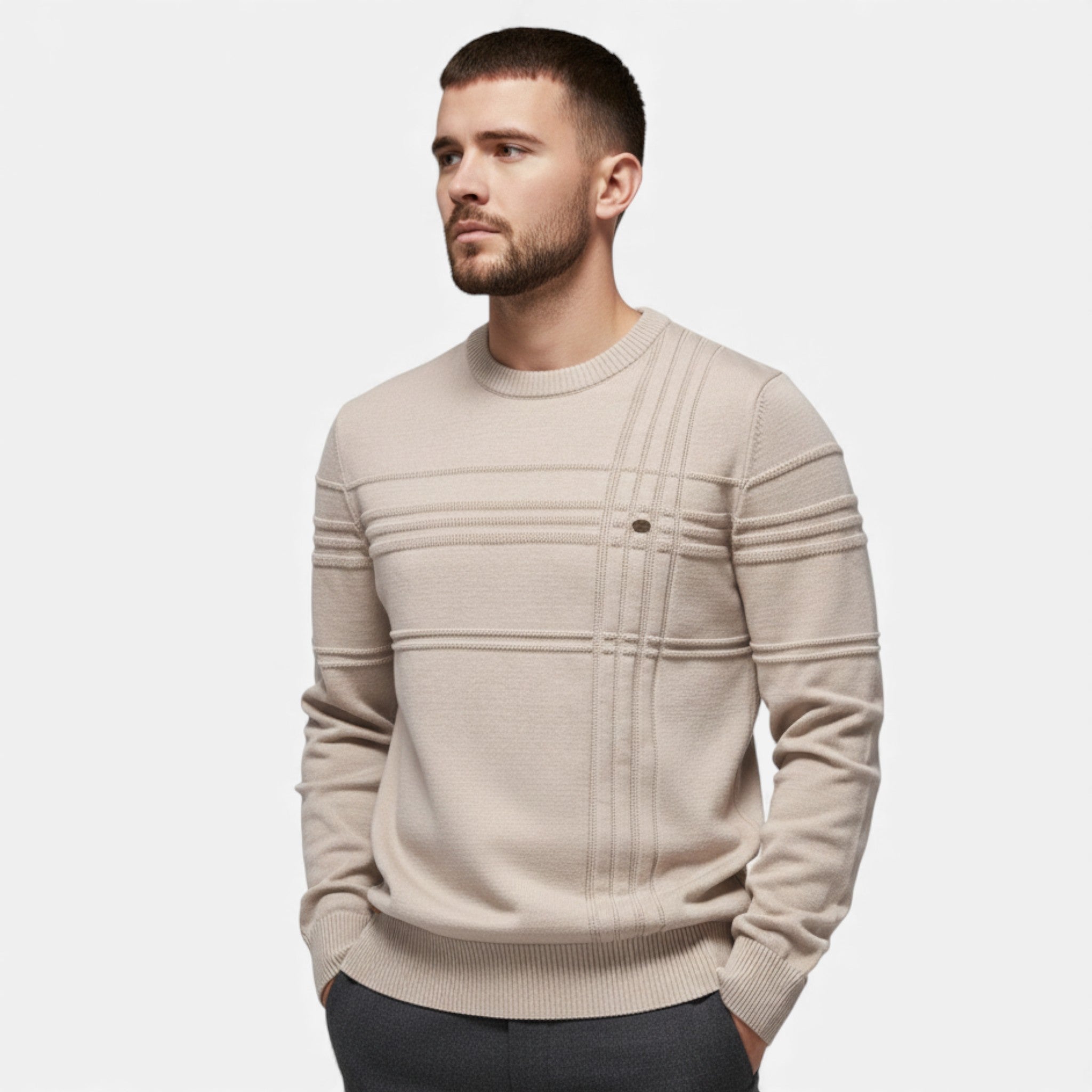 Maison Dresson | Men’s Slim Fit Structured Knit Sweater