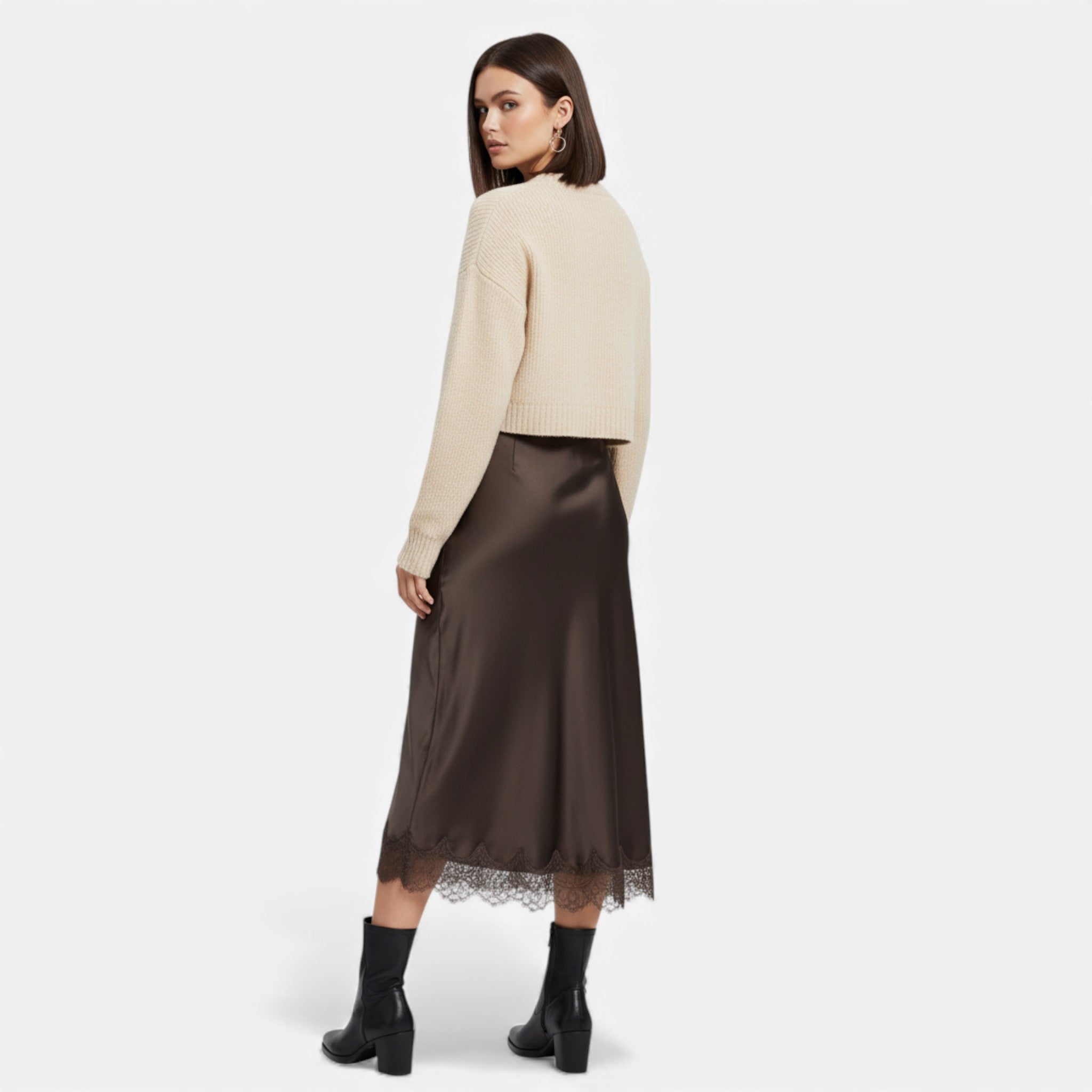 Maison Dresson | Women’s Elegant Satin Midi Skirt