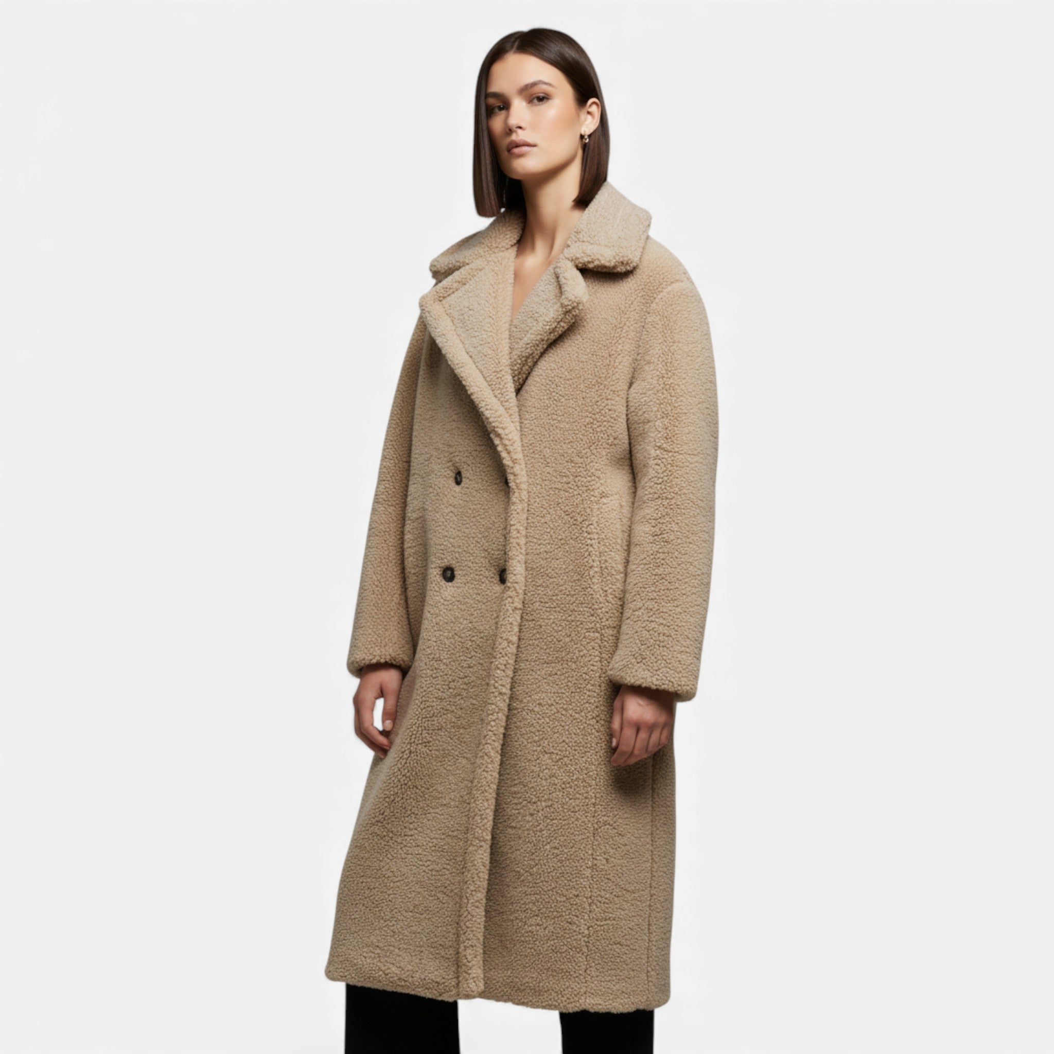 Maison Dresson | Women’s Long Double-Breasted Teddy Coat