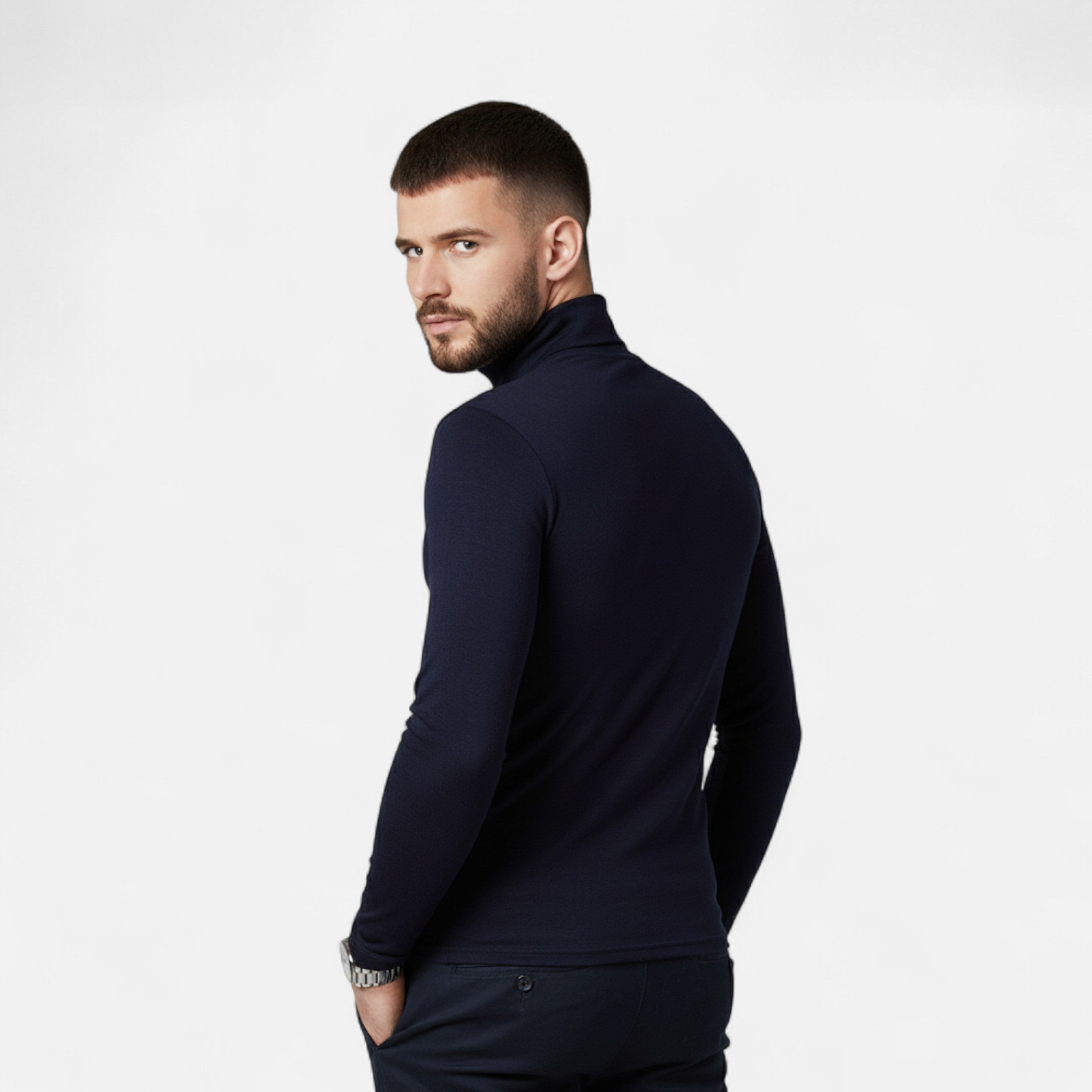 Maison Dresson | Men’s Slim Fit Turtleneck Sweater – Autumn Winter Stretch