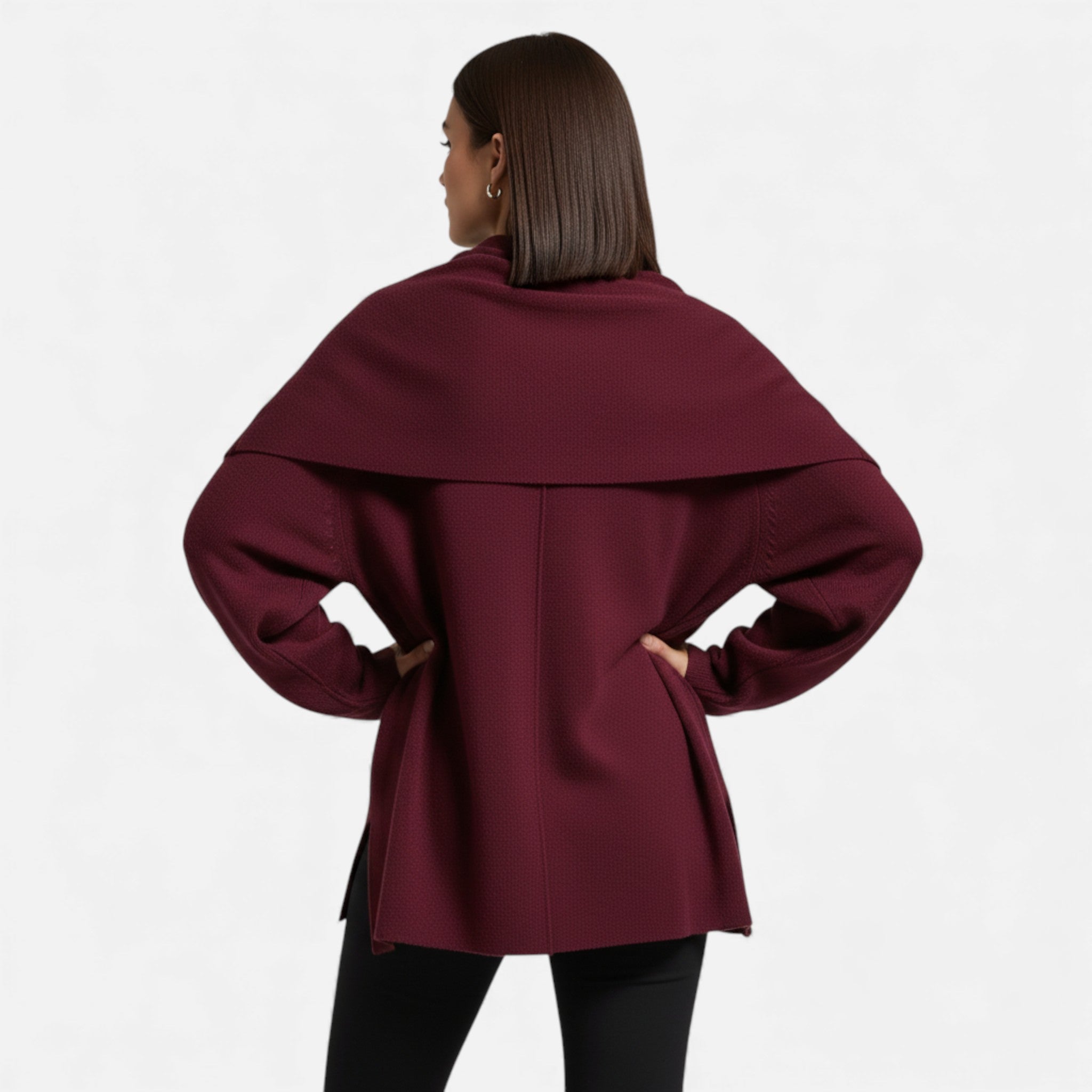 Maison Dresson | Women’s Elegant Wool-Feel Poncho Cardigan