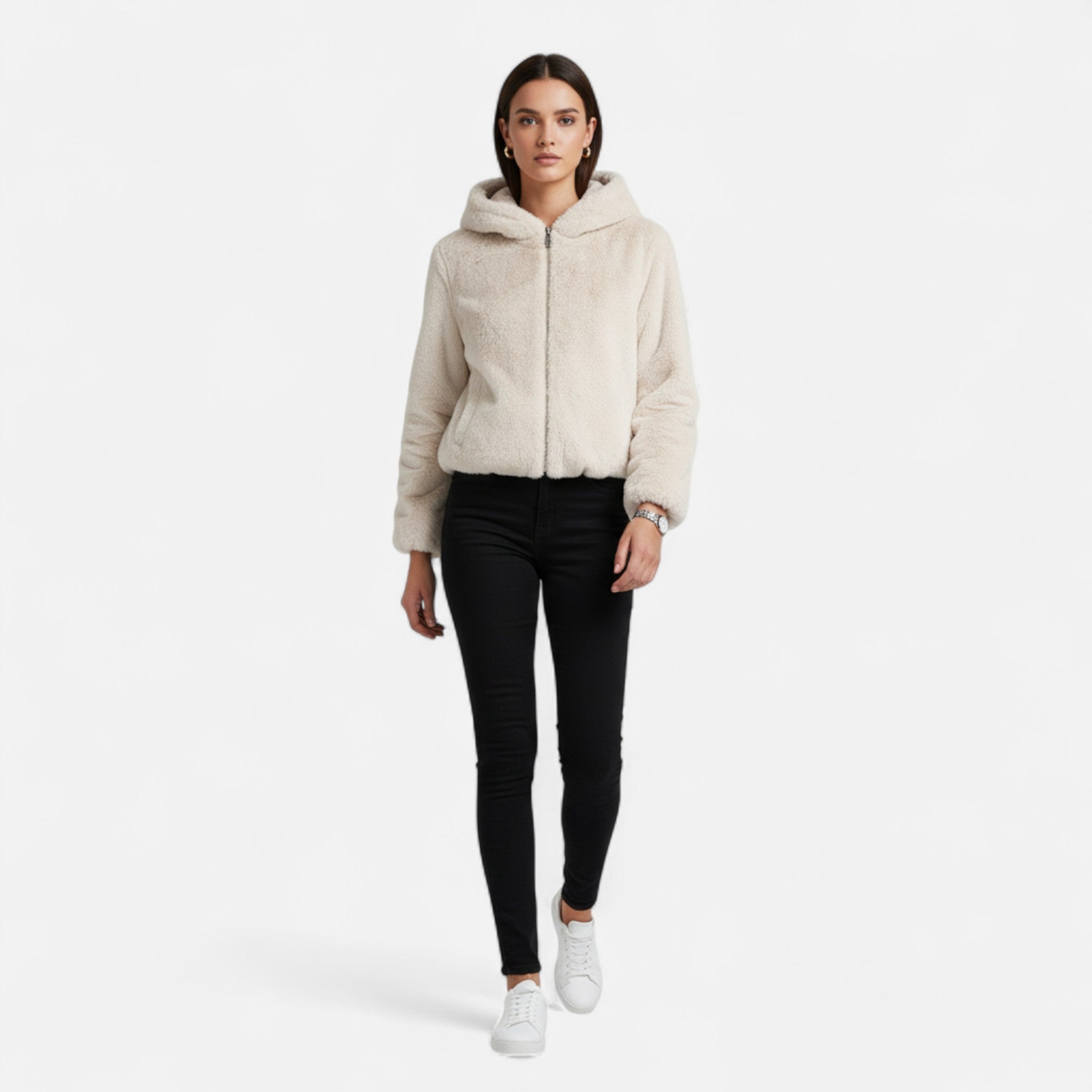 Maison Dresson | Women’s Hooded Faux Fur Coat – Winter Luxe Comfort