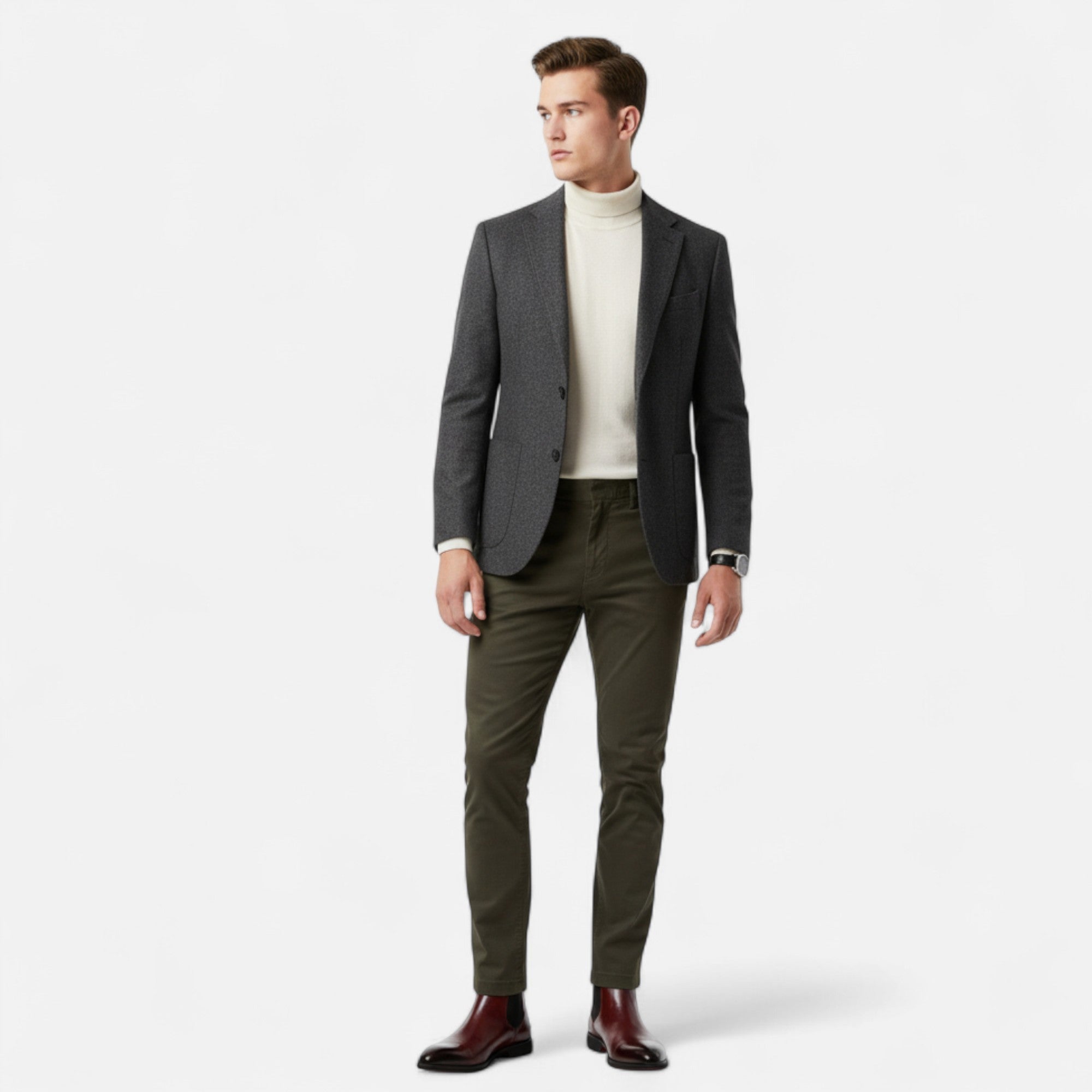 Maison Dresson | Men’s Chelsea Boots in Polished Noir with Red Sole